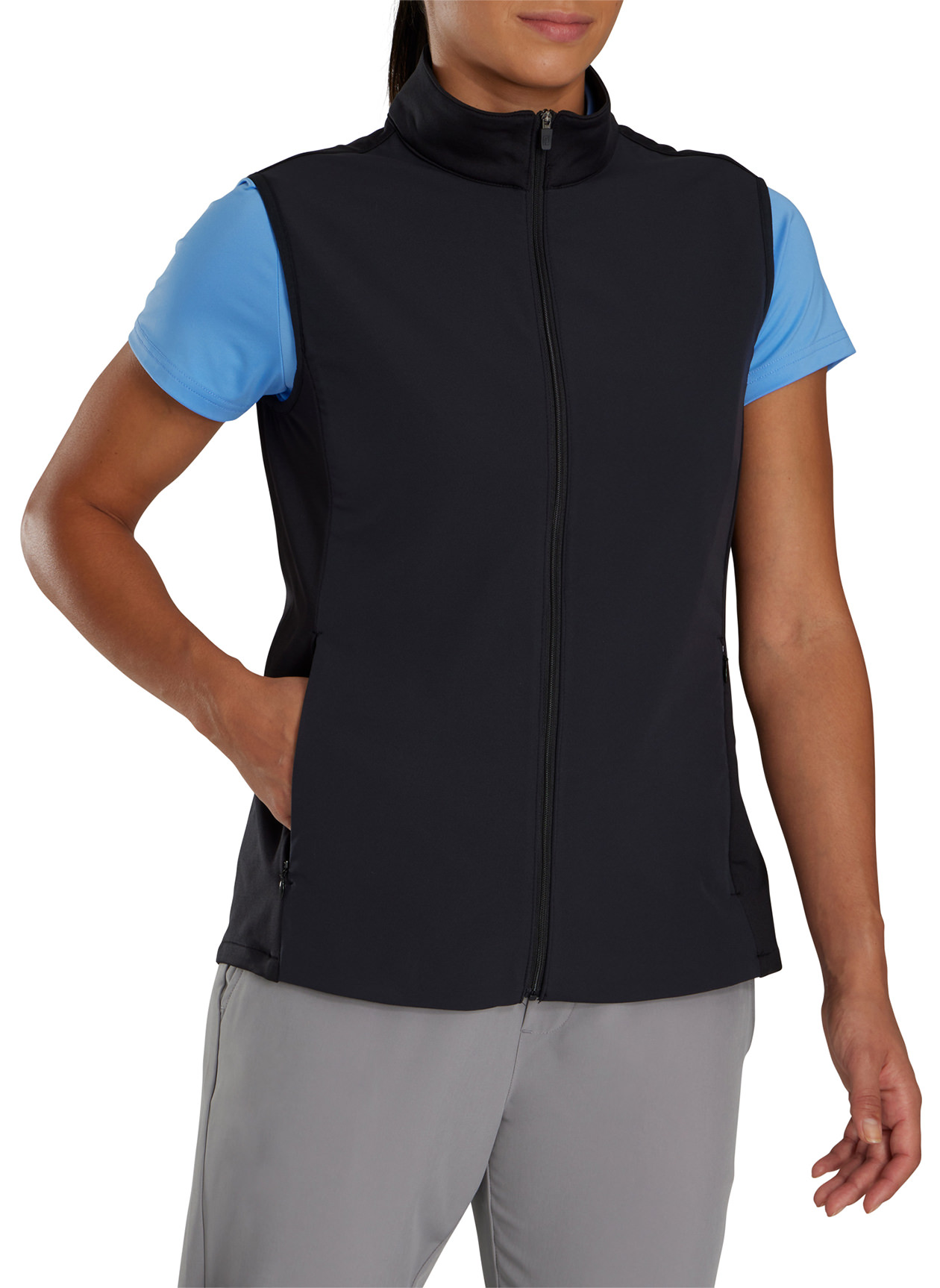 FootJoy Whistling Straits on sale Embroidered Womens Large Double Zipper Golf Vest Logos