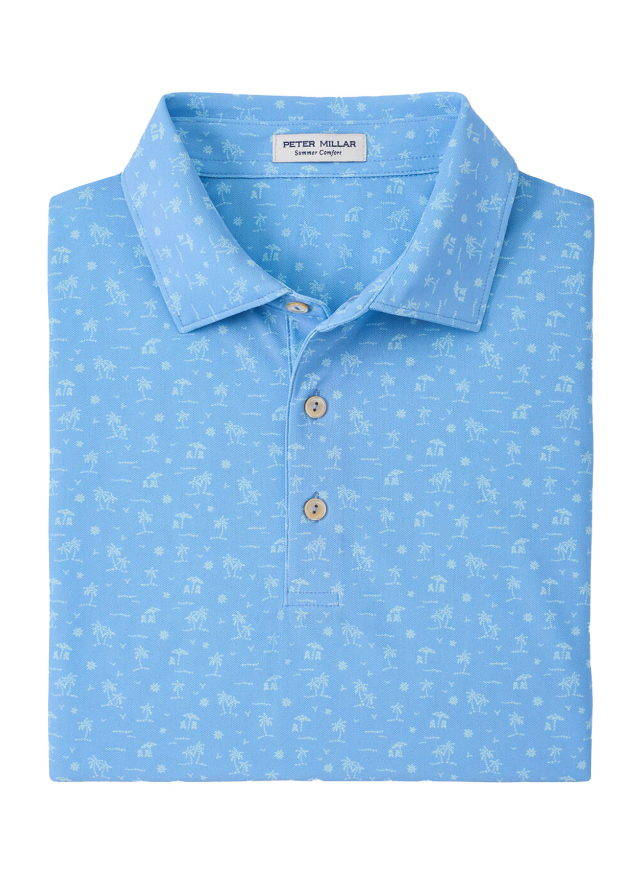 Logo Polo Shirt | Customized Peter Millar Men's Cottage Blue Shark