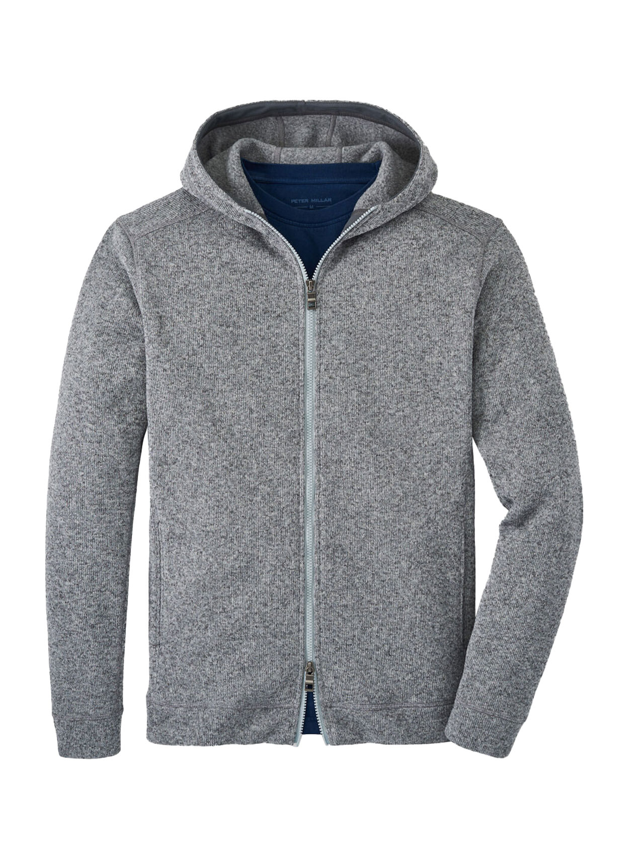 Peter Millar Men's Gale Grey Crown Sweater Fleece Full-Zip Hoodie