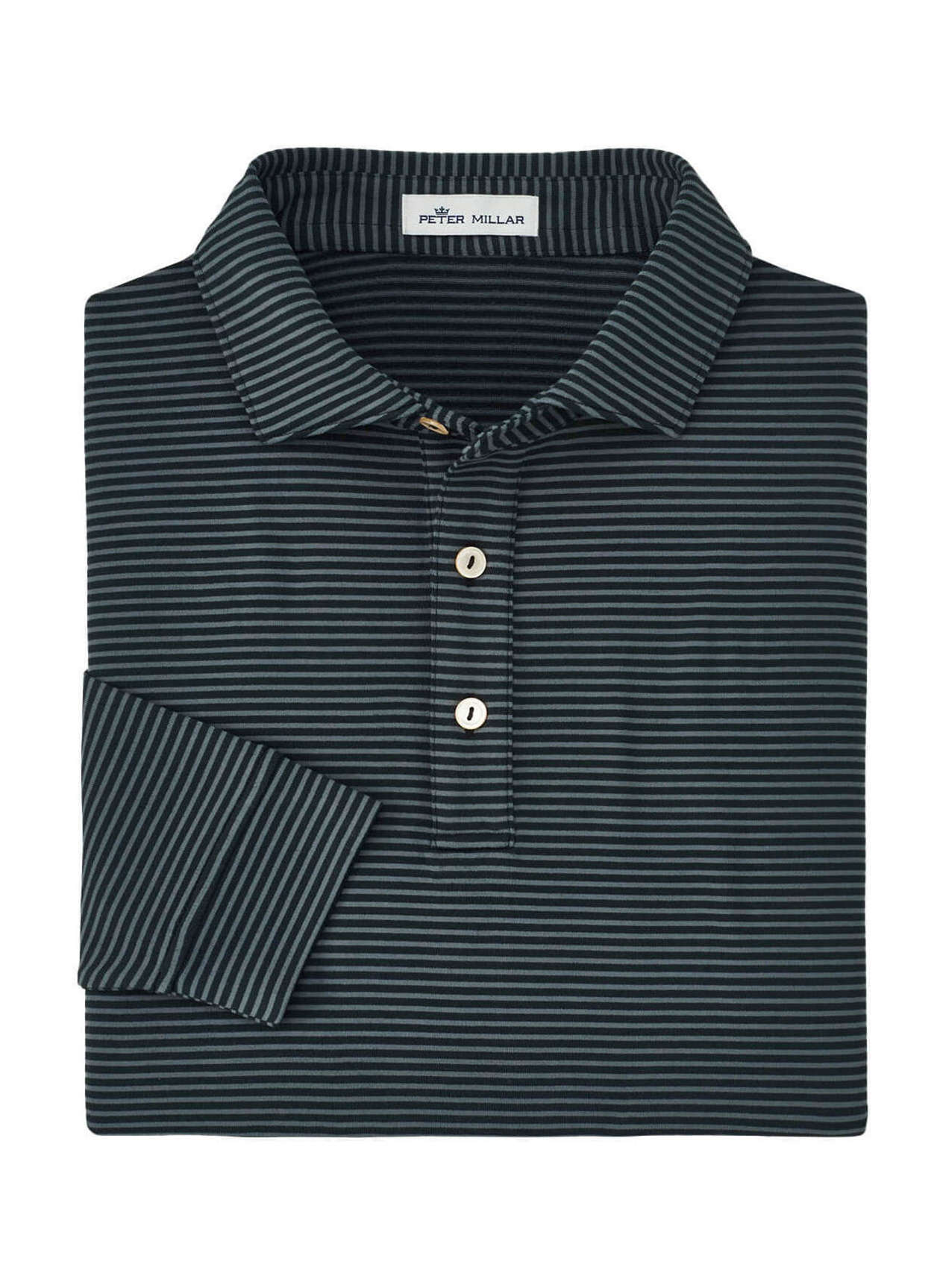 Peter Millar Men's Lyons Stripe Performance Long-Sleeve Polo