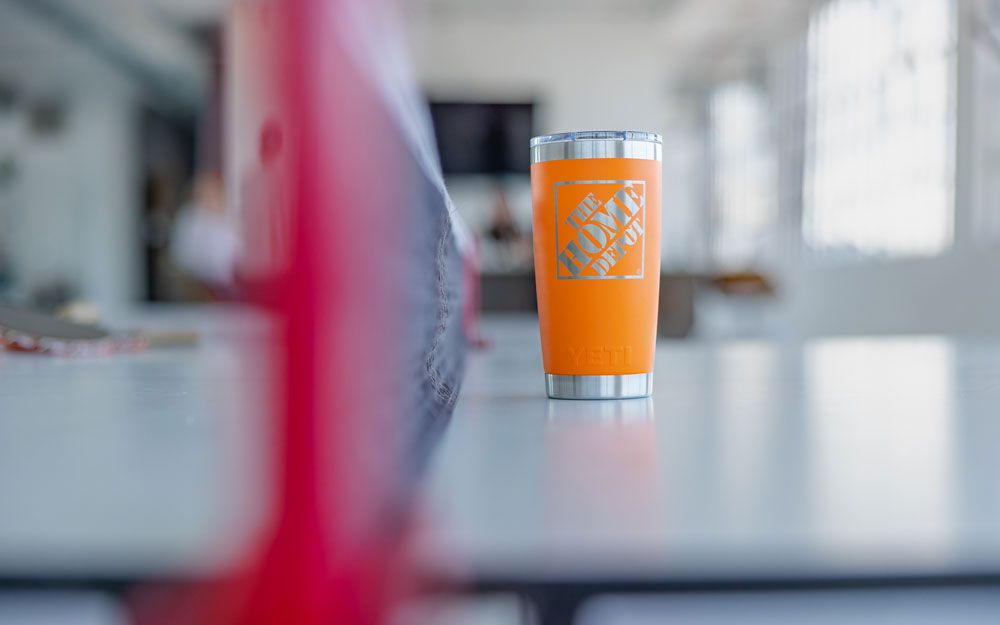 Custom YETI: Engrave your logo on top styles. Custom branding, fast turn times.