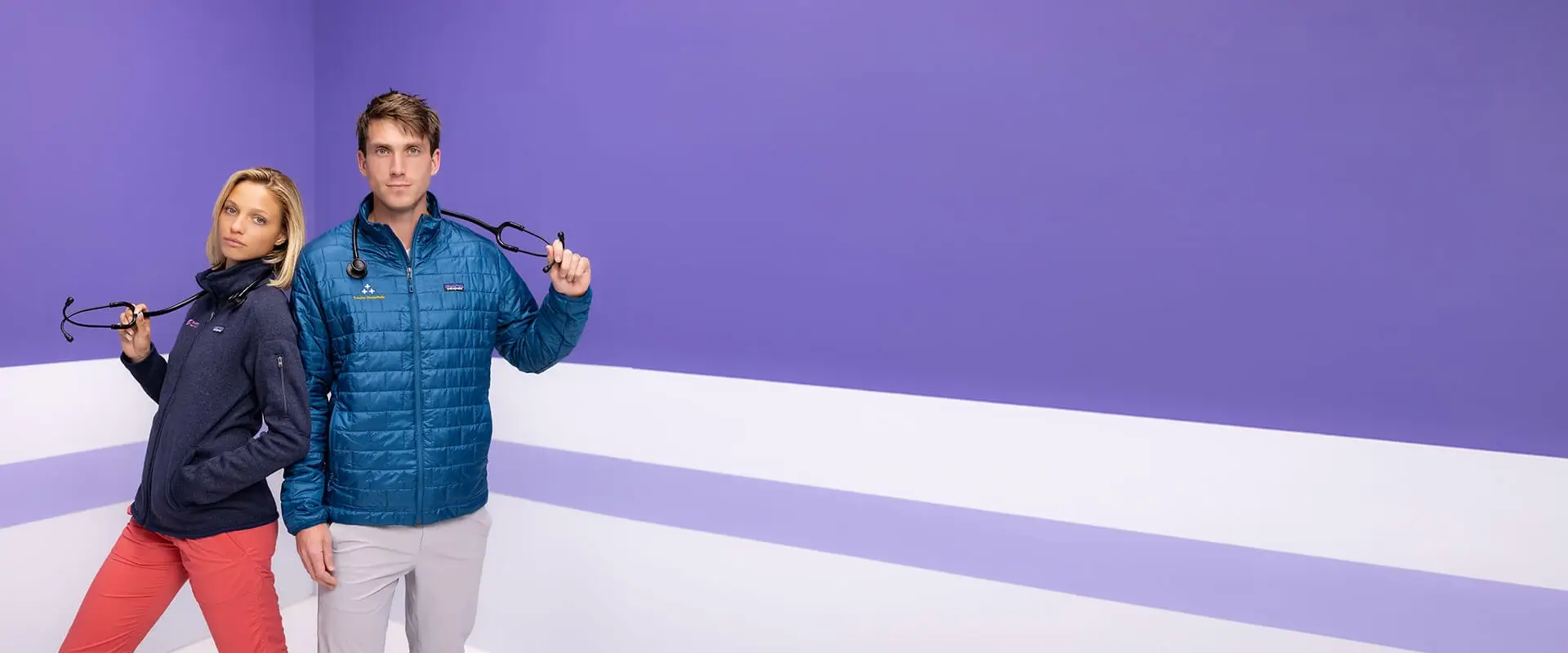 Custom medical clothing with personalization for nurses and healthcare professionals.
