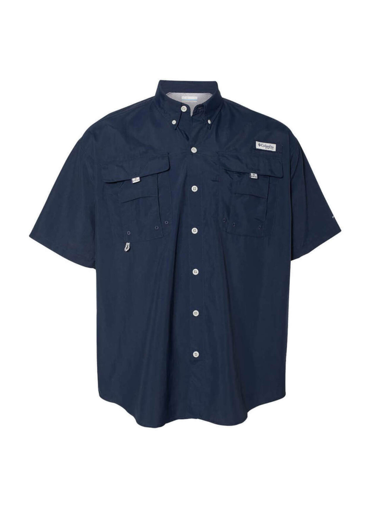 Custom Made Columbia Men's Collegiate Navy PFG Bahama II Short-Sleeve Shirt