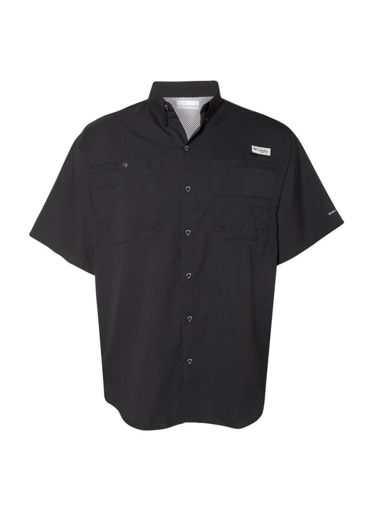 Custom Work Shirts Screen Printed Columbia Men's Black PFG Tamiami II  Short-Sleeve Shirt
