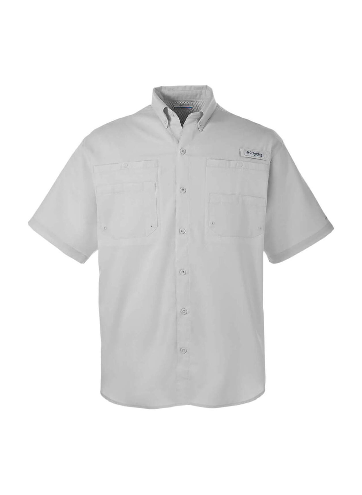 Embroidered Work Shirts Columbia Men's Cool Grey PFG Tamiami II  Short-Sleeve Shirt