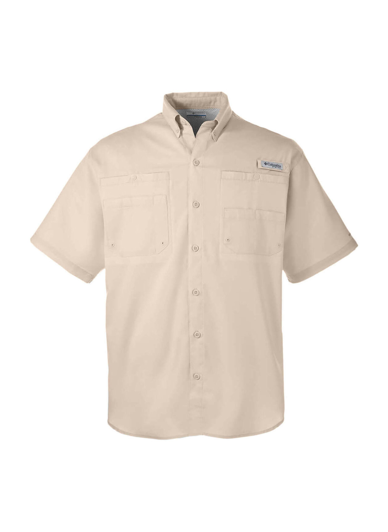 Embroidered Columbia Men's Fossil PFG Tamiami II Short-Sleeve Shirt