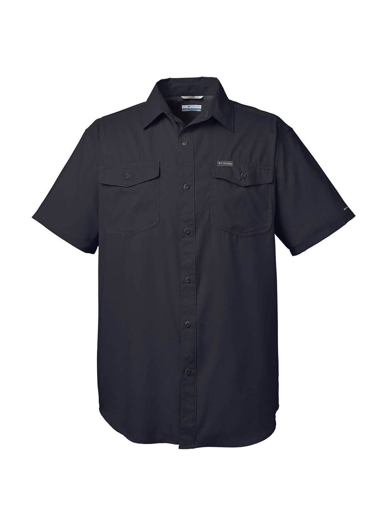 Custom Work Shirts Screen Printed Columbia Men's Black Utilizer II Solid  Performance Short-Sleeve Shirt