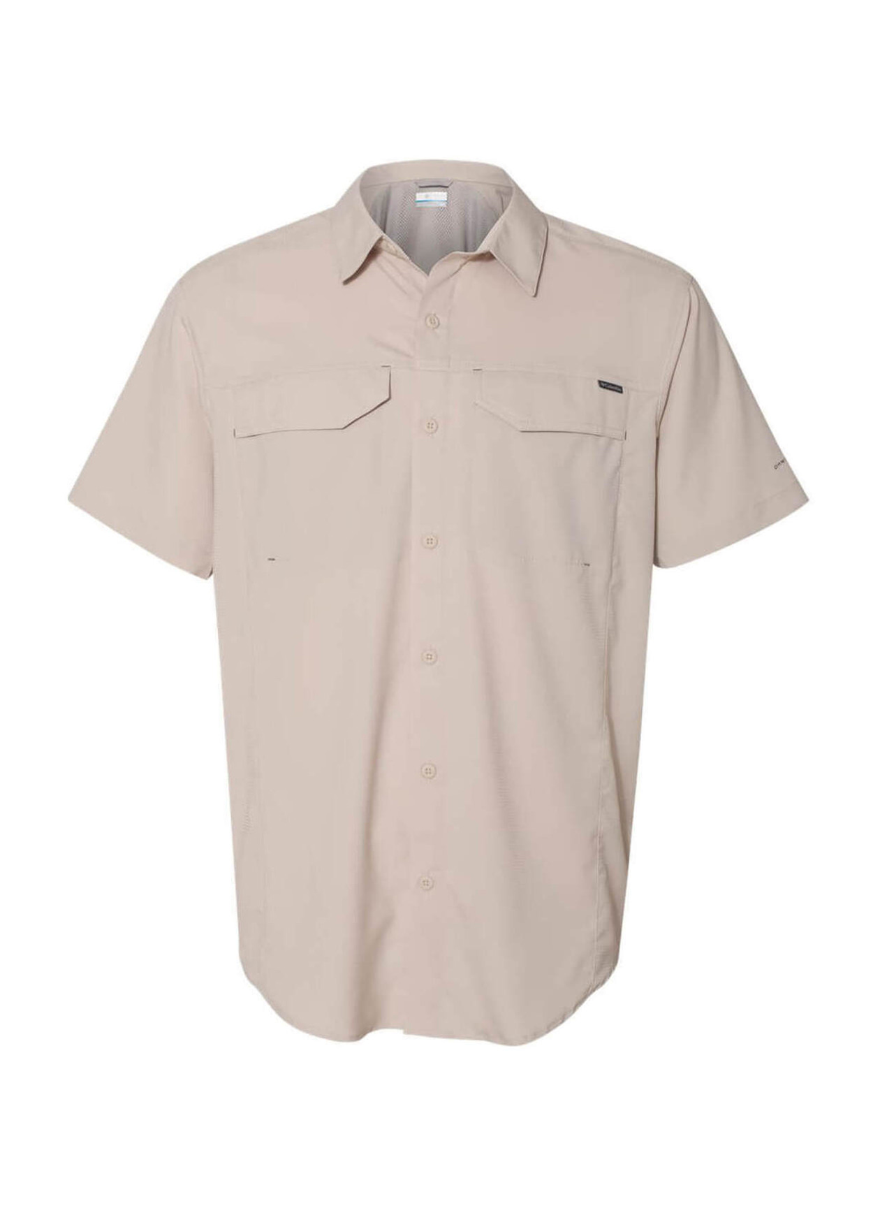 Embroidered Columbia Men's Fossil Silver Ridge Lite Short-Sleeve Shirt