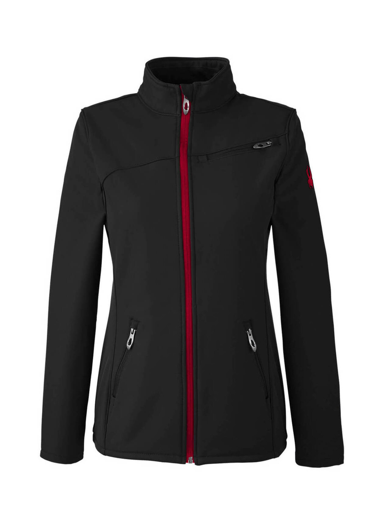 Custom Jackets  Corporate Spyder Women's Black / Red Transport Soft Shell  Jacket