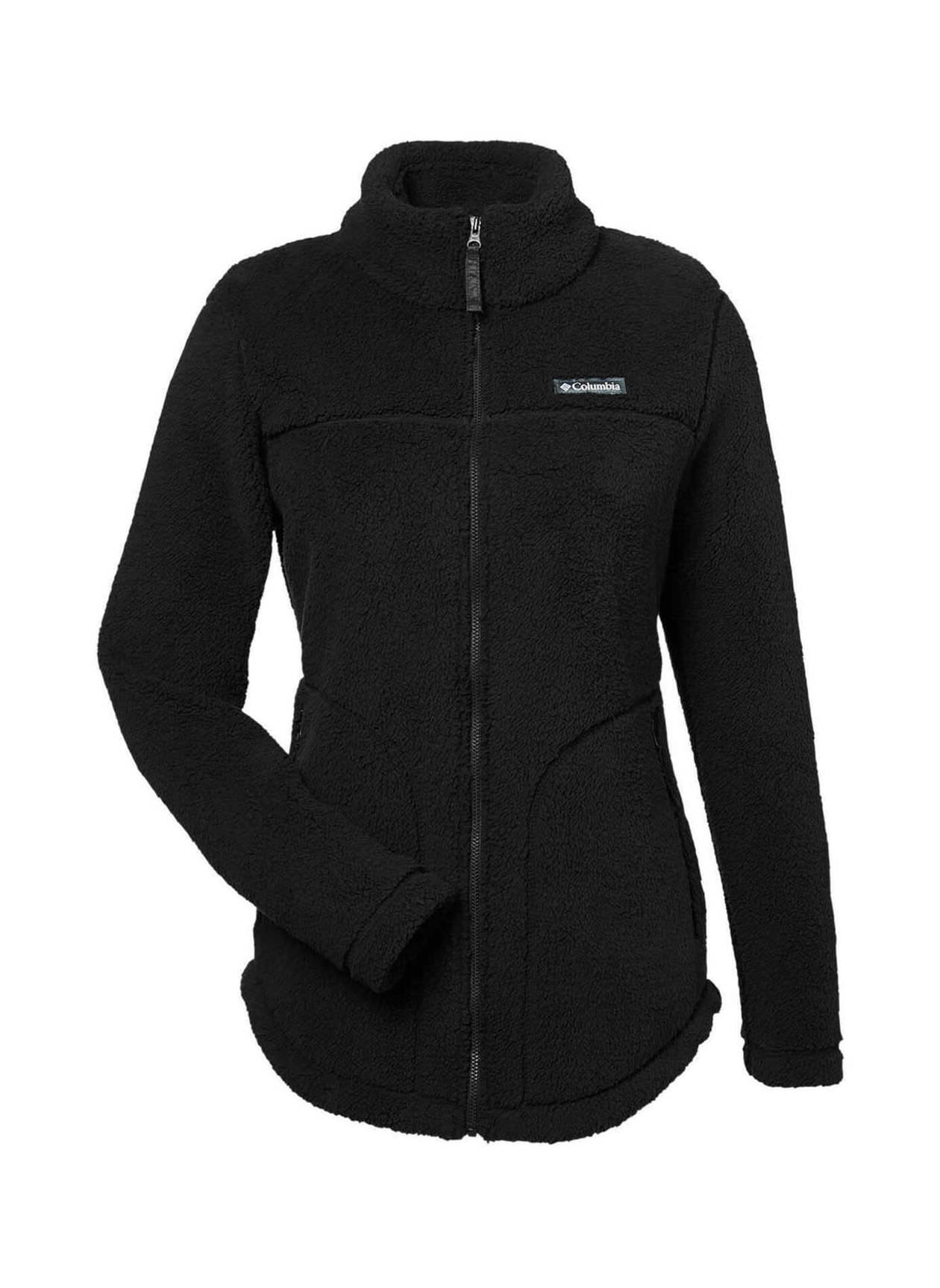Columbia Womens Fleece Lined Jacket Full Zip Long Sleeve Pocket Black
