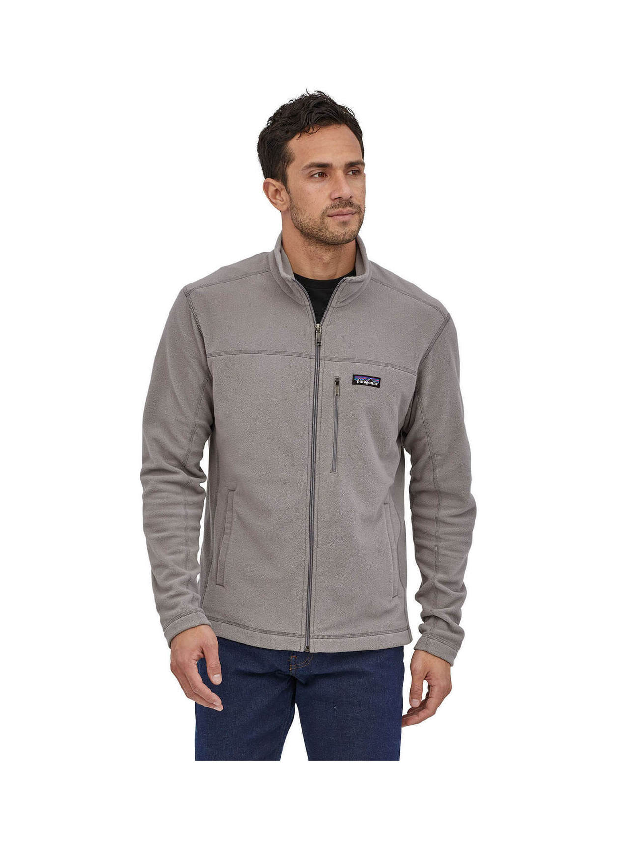 Patagonia Mens Micro D Custom Fleece Jackets, Feather Grey