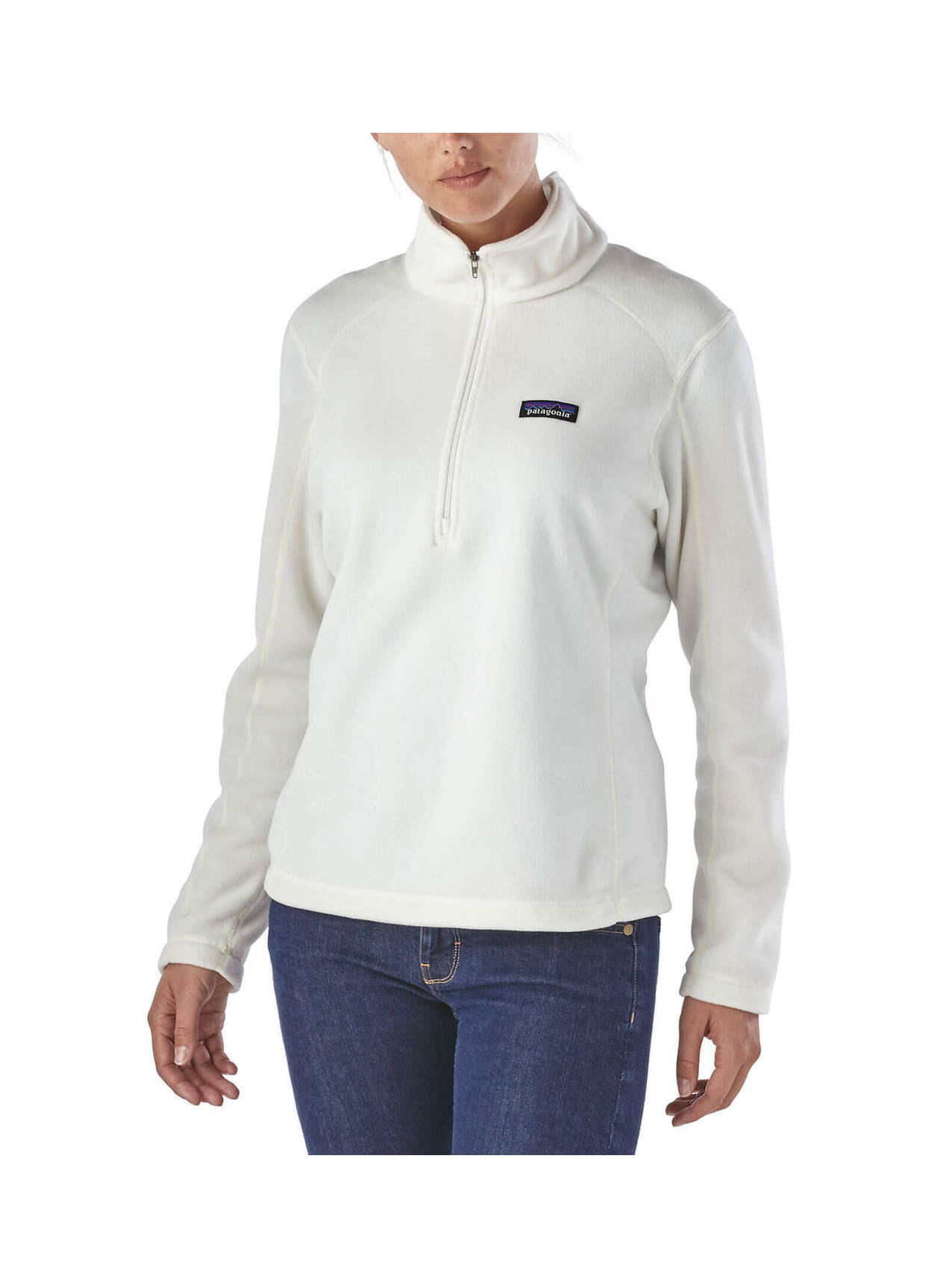 Patagonia Women Better Sweater 1/4 Zip Large Oyster White Fleece Pullover  25618