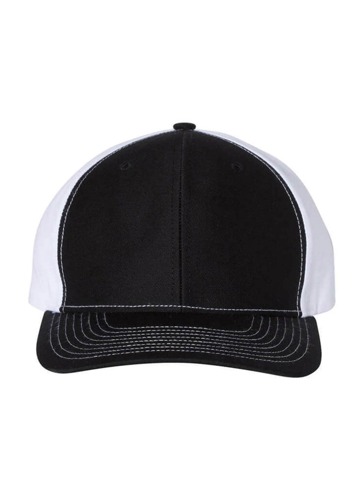 Richardson Black / White Richarson Twill Back Trucker Hat