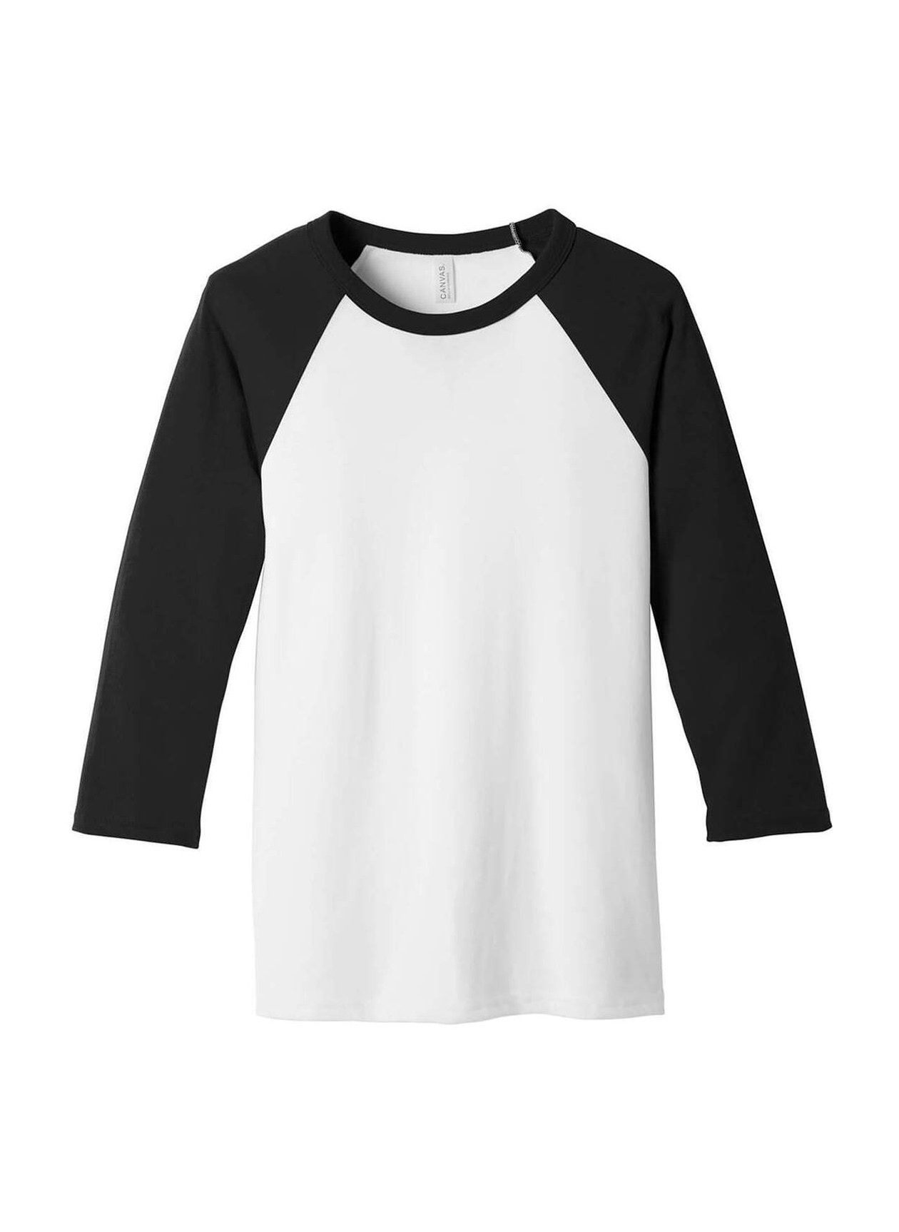 Bella + Canvas 3000C Men Jersey Long-Sleeve Baseball T-Shirt White/ Black S