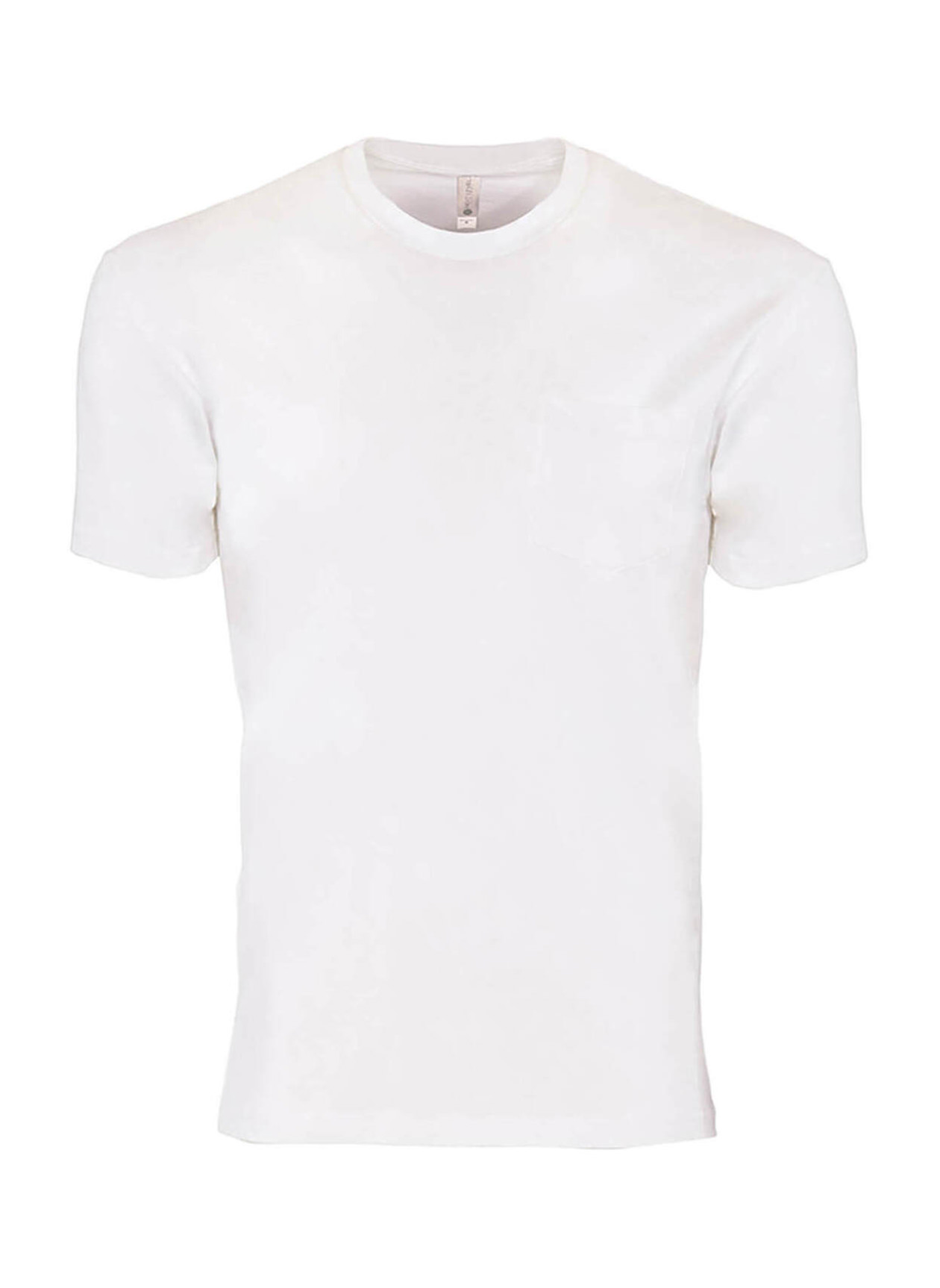 Next Level Men's White Unisex Pocket Crew T-Shirt