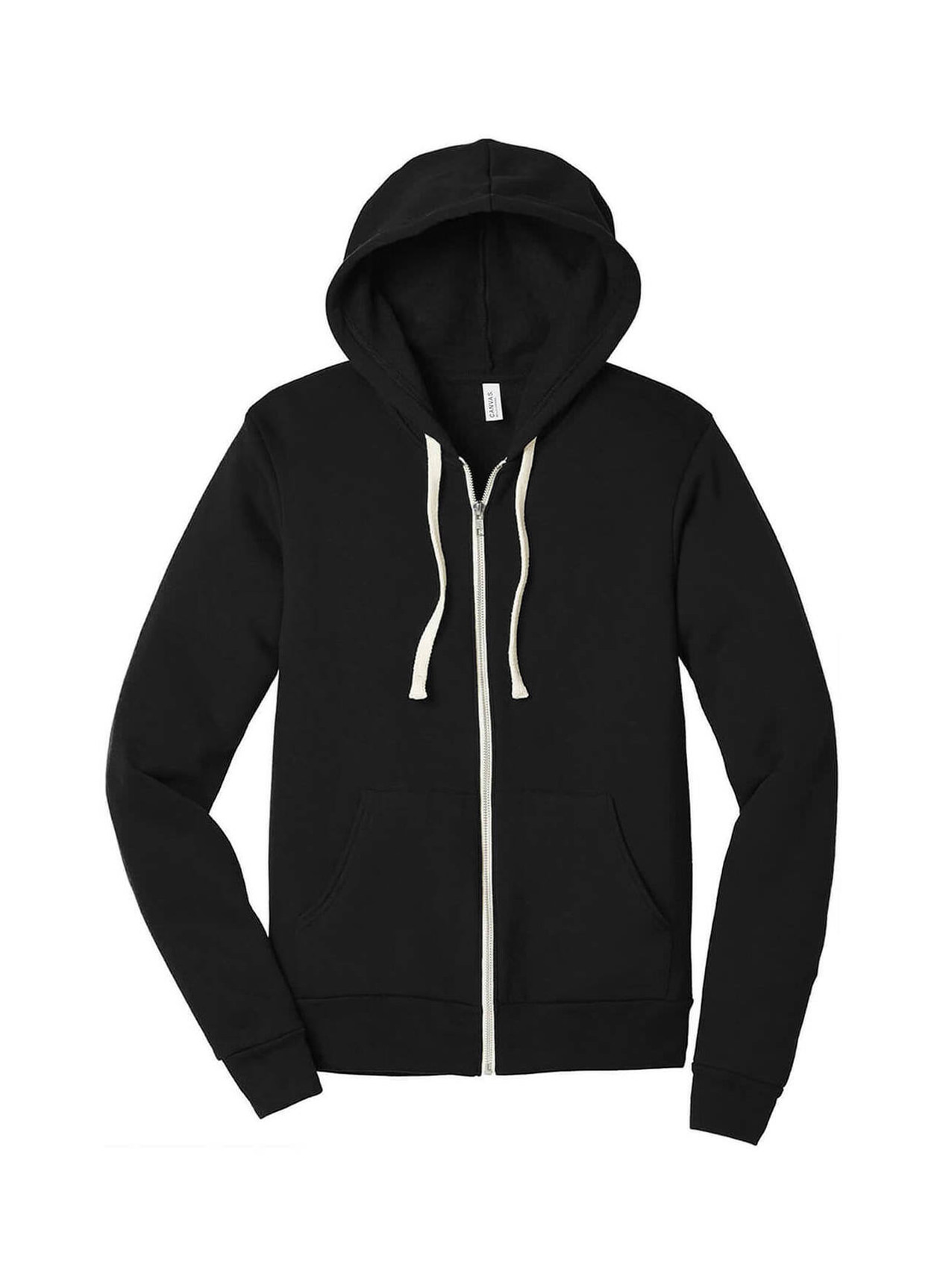 Bella Canvas Men s Solid Black Triblend Sponge Fleece Full Zip Hoodie