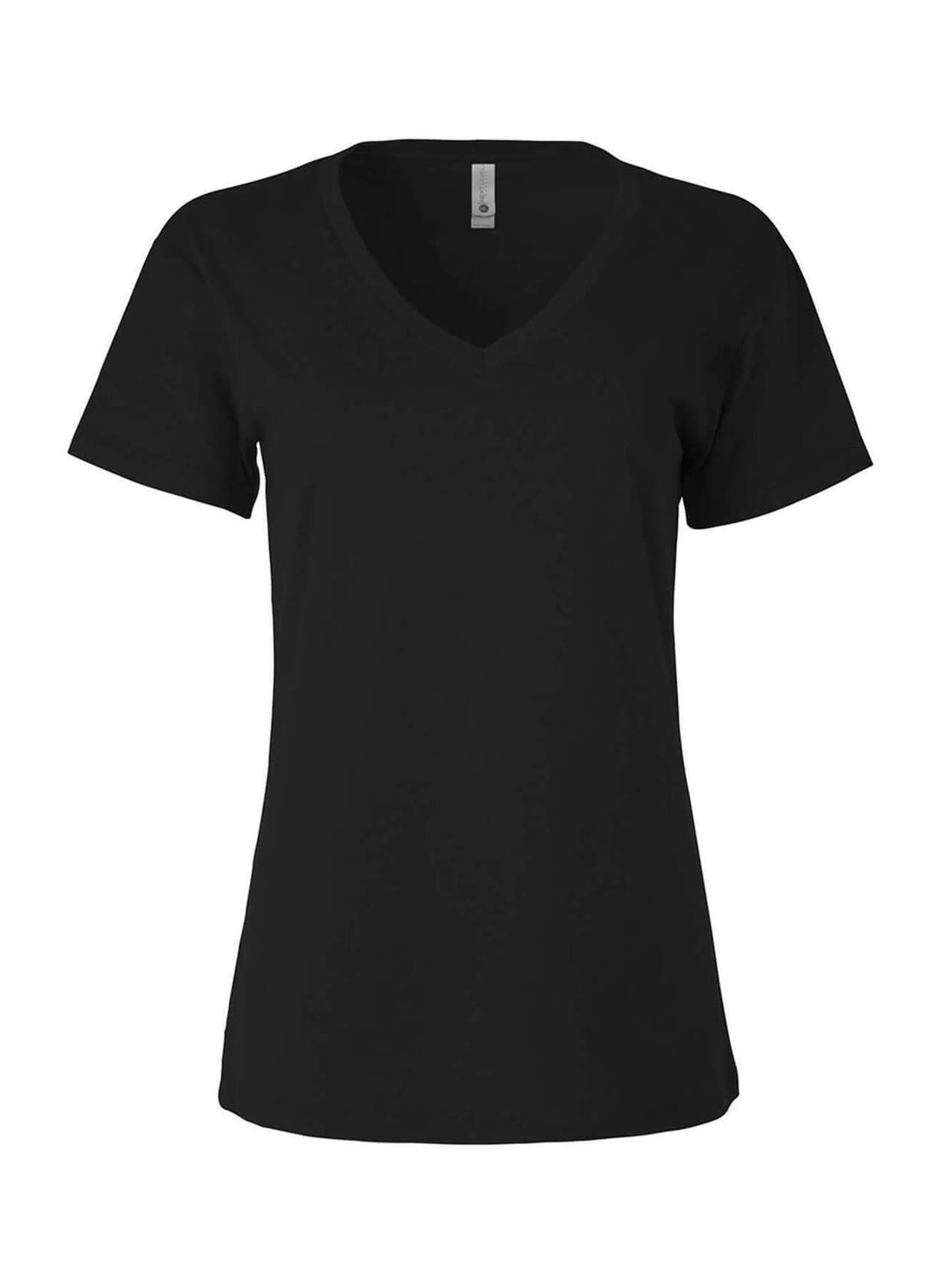 Next Level Women's Black Relaxed V-Neck T-Shirt