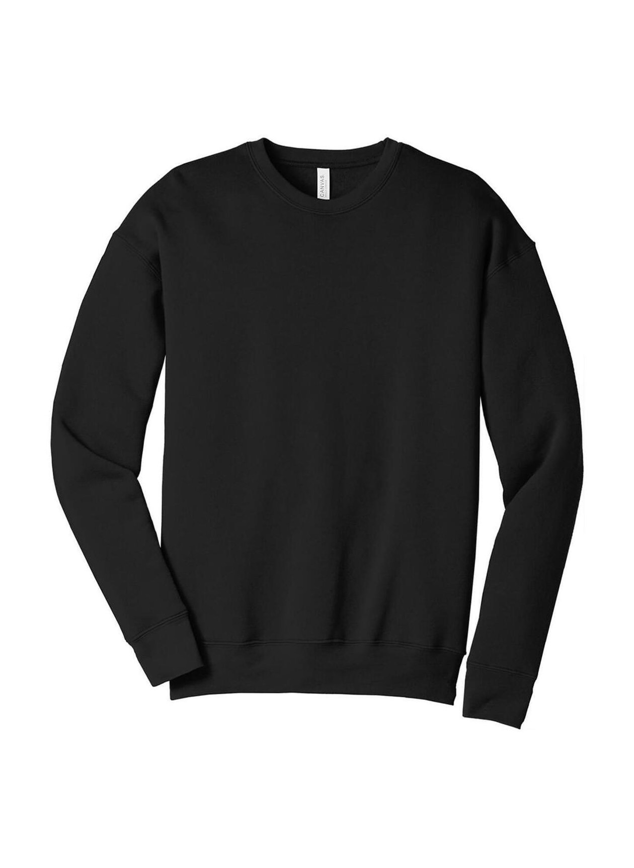 Bella + Canvas Men's Black Drop Shoulder Fleece Sweatshirt