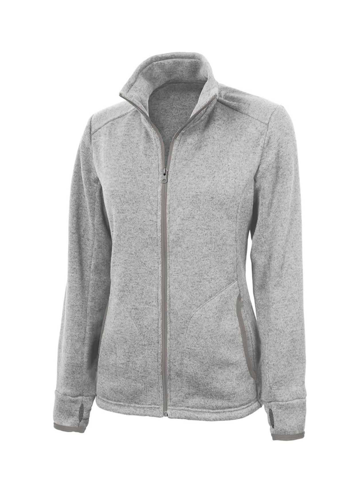 Charles River Women's Light Grey Heather Heathered Fleece Jacket