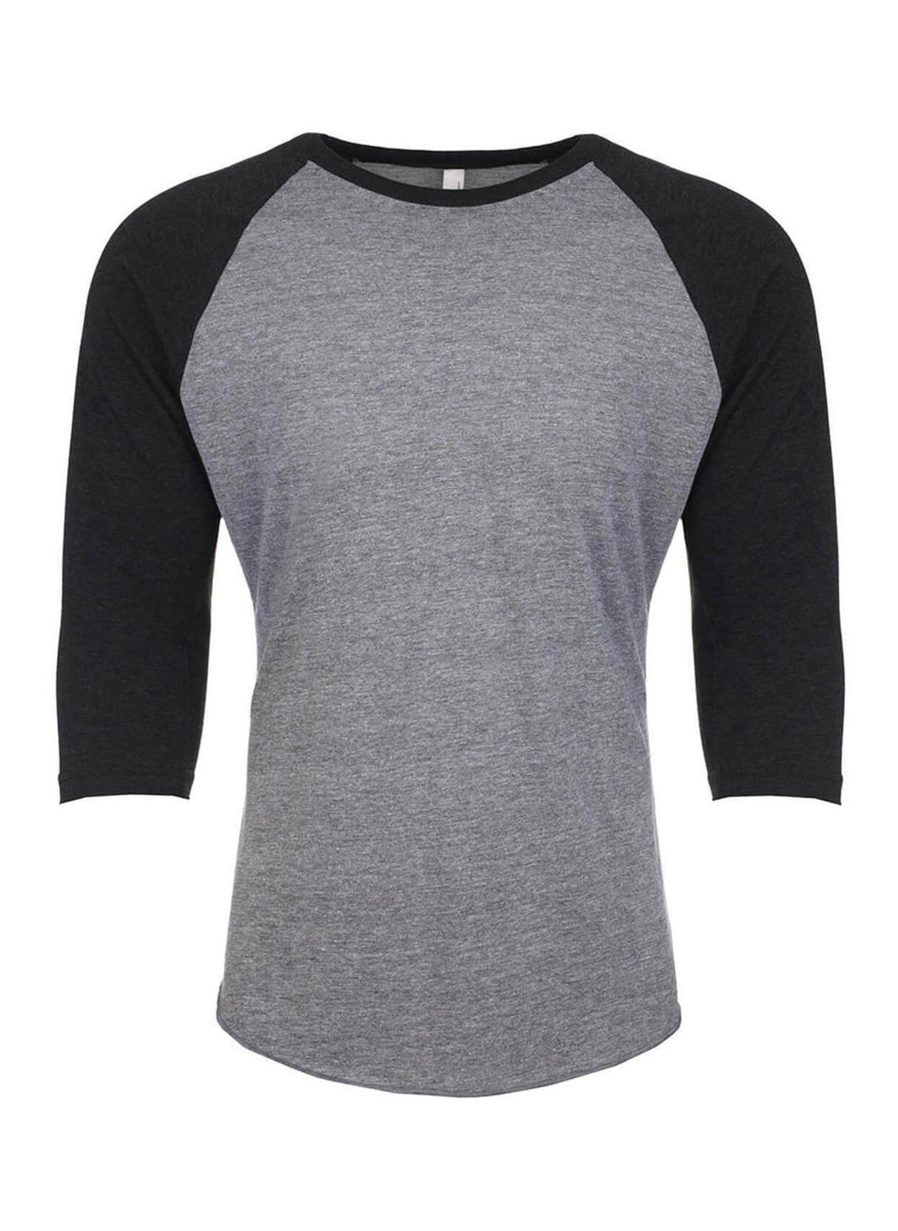 Next Level Men's Vintage Black / Premium Heather Unisex Triblend 3/4-Sleeve Raglan T-Shirt