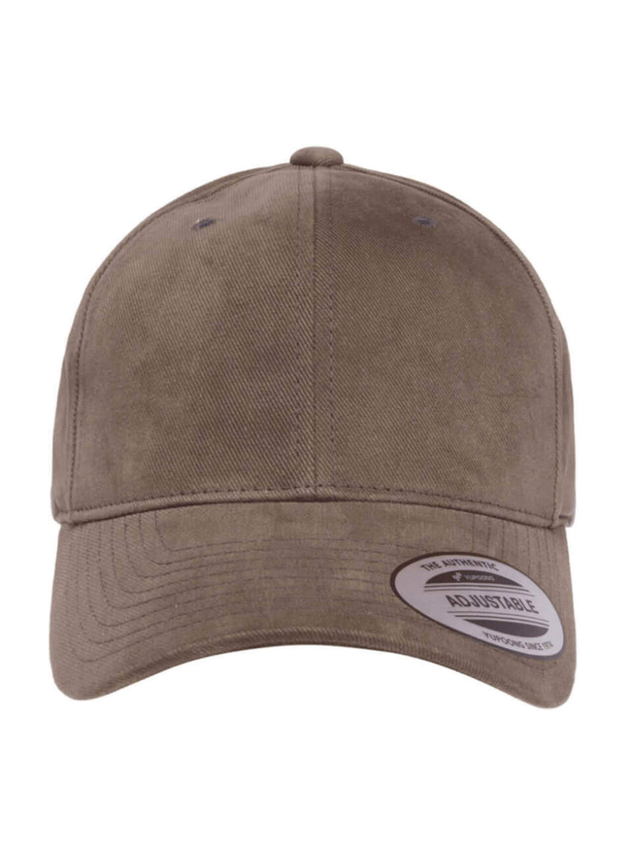 Yupoong Dark Grey Brushed Cotton Twill Mid-Profile Hat