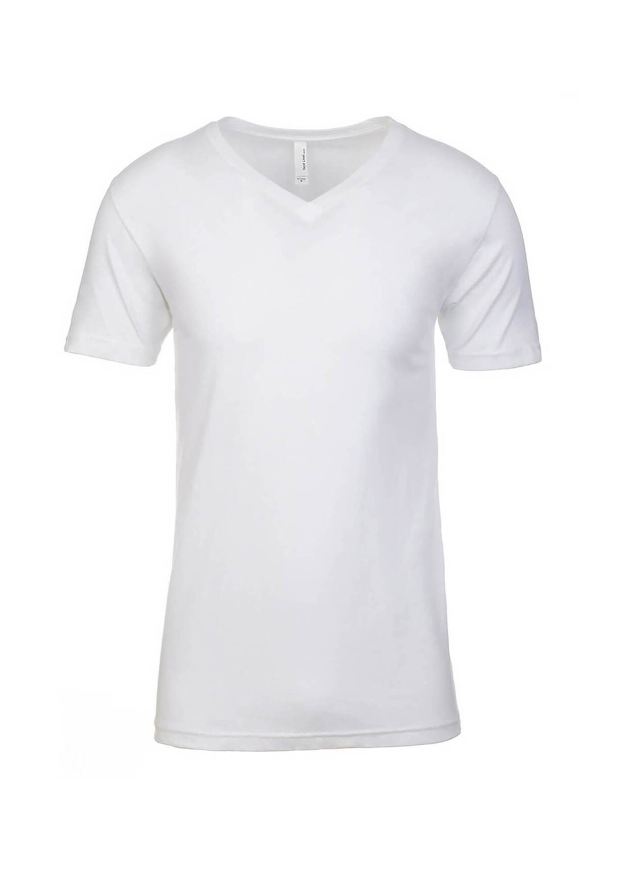 Next Level Men's White Sueded V-Neck T-Shirt