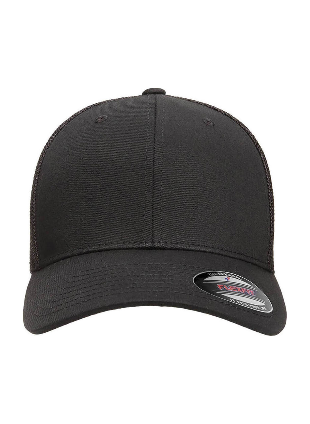 Flexfit Black 6-Panel Trucker Hat