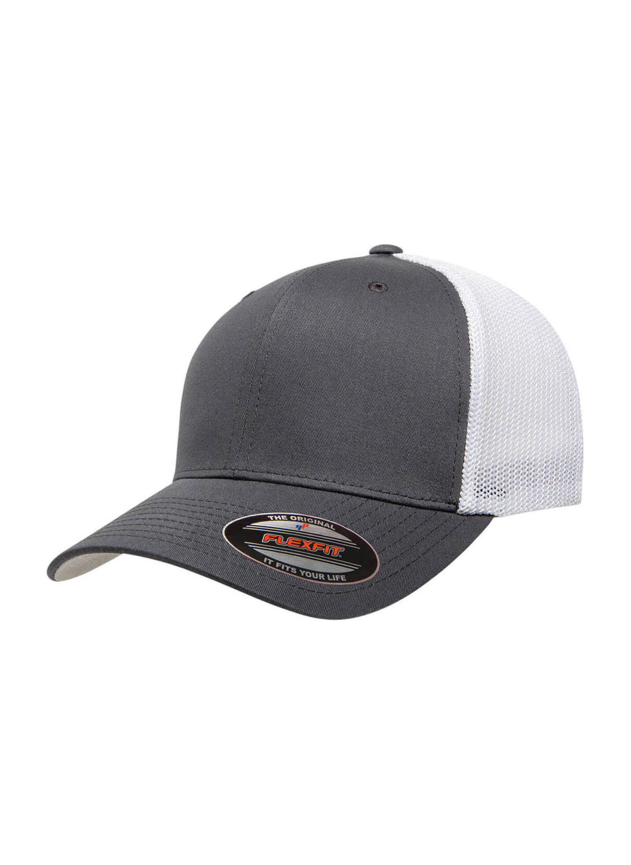 Flexfit Charcoal / White 6-Panel Trucker Hat