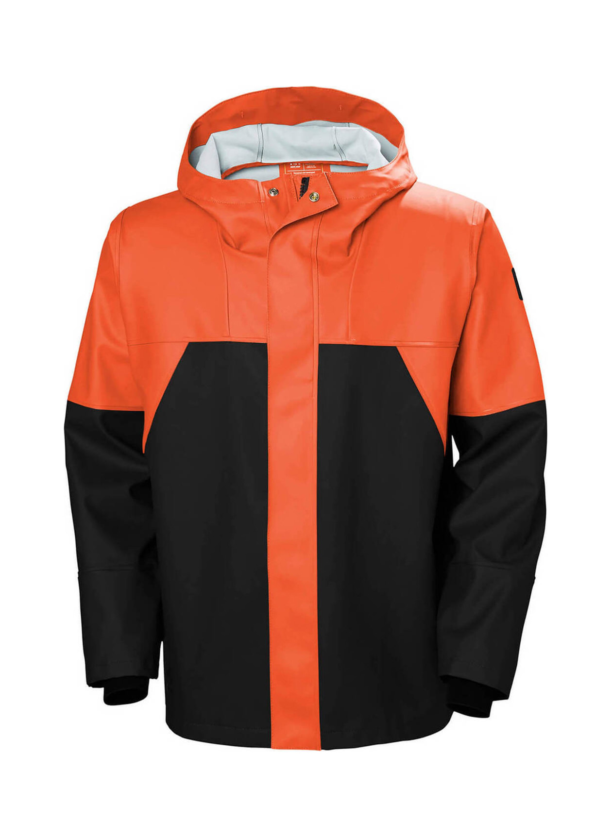 Corporate Helly Hansen Men's Dark Orange-Black Storm Rain Jacket