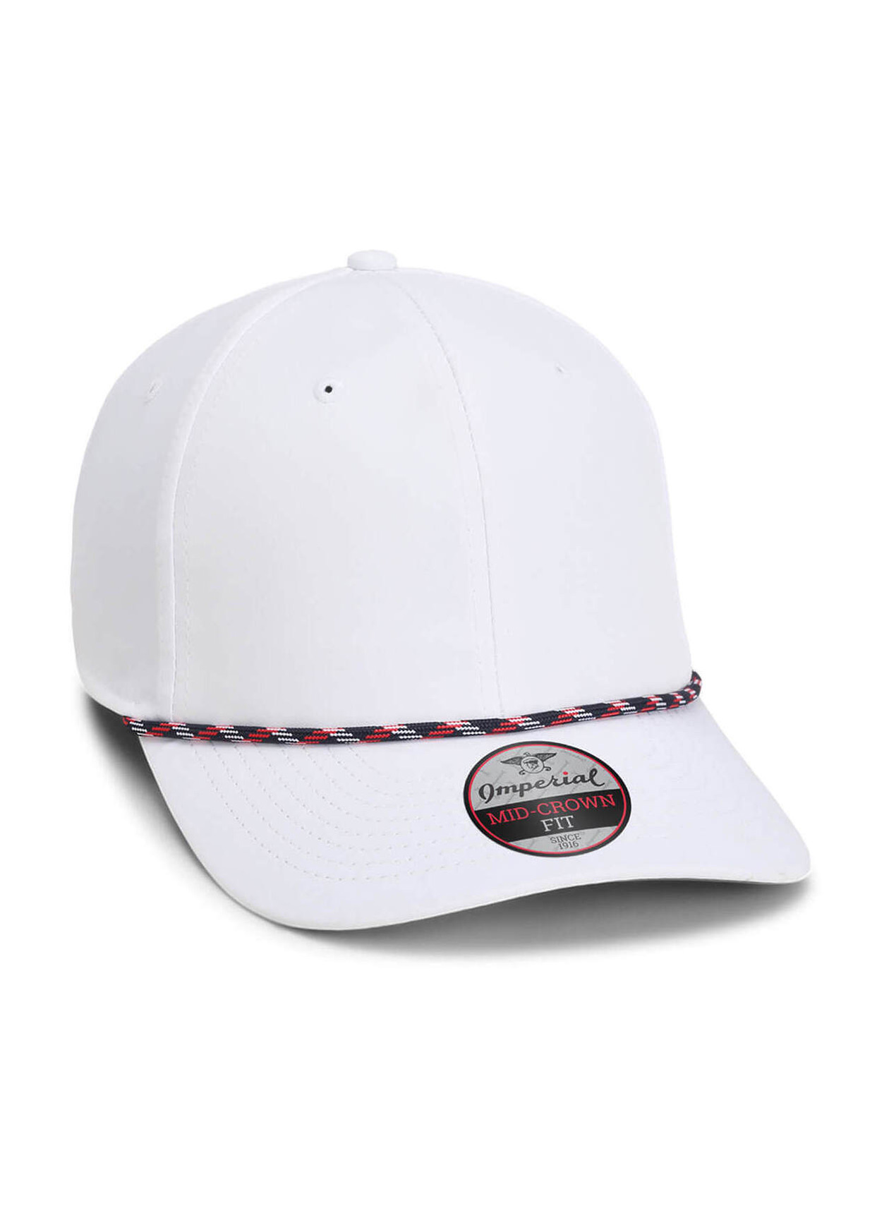 Imperial Red White And Navy Rope The Wingman 6-Panel Performance Rope Hat