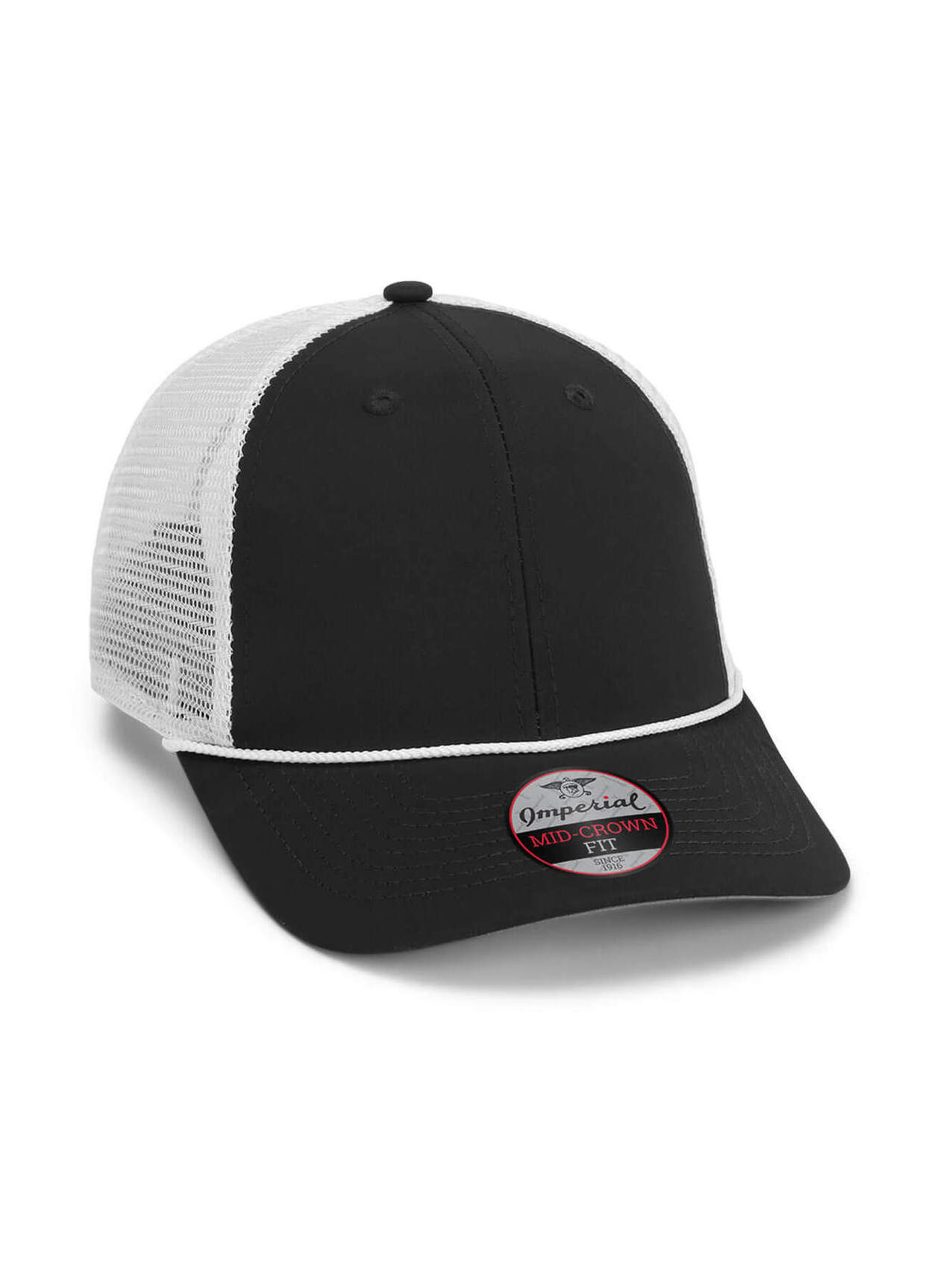 Imperial Black / White The Night Owl Mesh Back Performance Hat