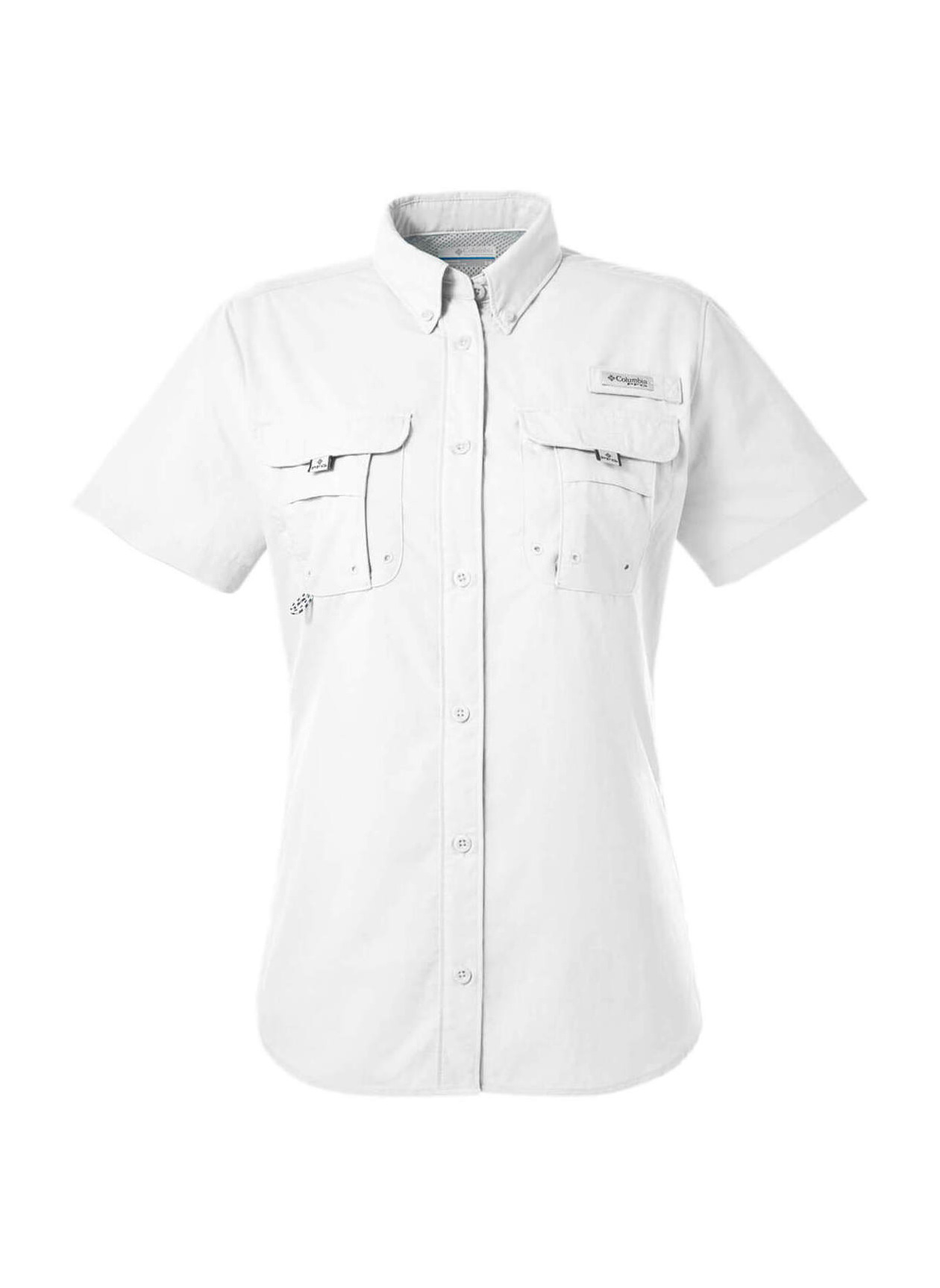 Embroidered Work Shirts Columbia Women's White Bahama Short-Sleeve Shirt