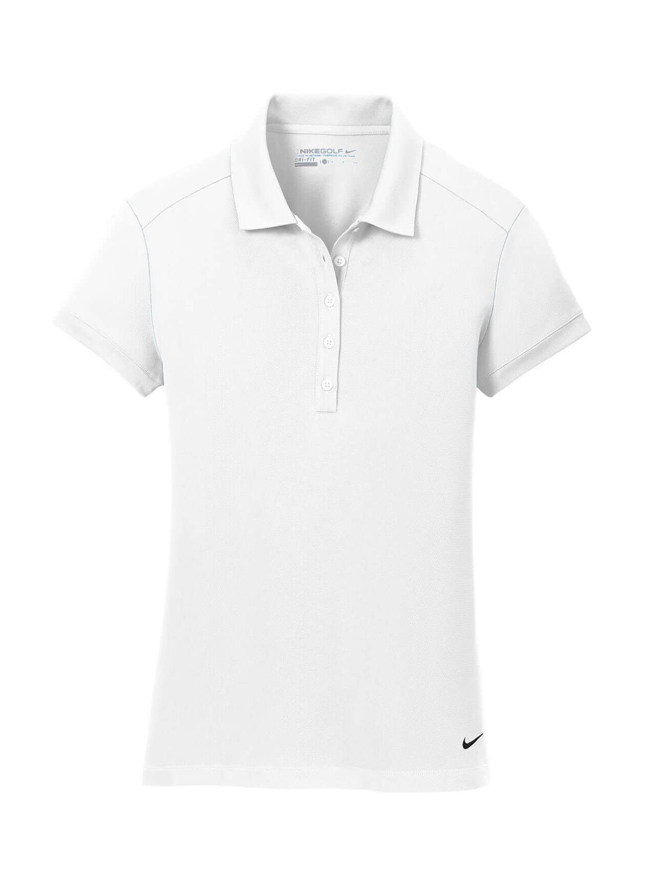 Custom Nike Women's White Dri-FIT Solid Icon Pique Modern Fit Polo ...