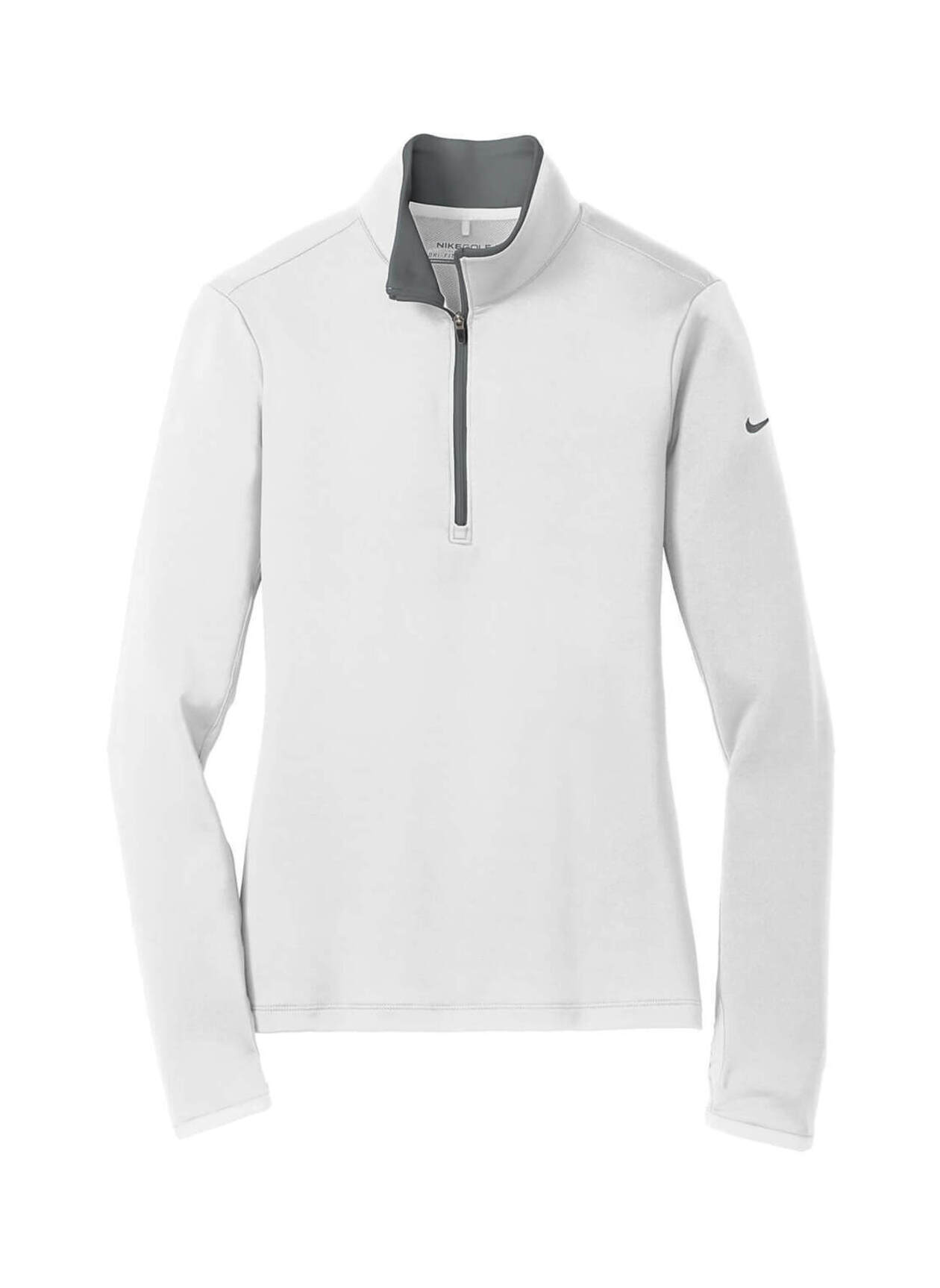 Nike Women's White / Dark Grey Dri-FIT Stretch Half-Zip