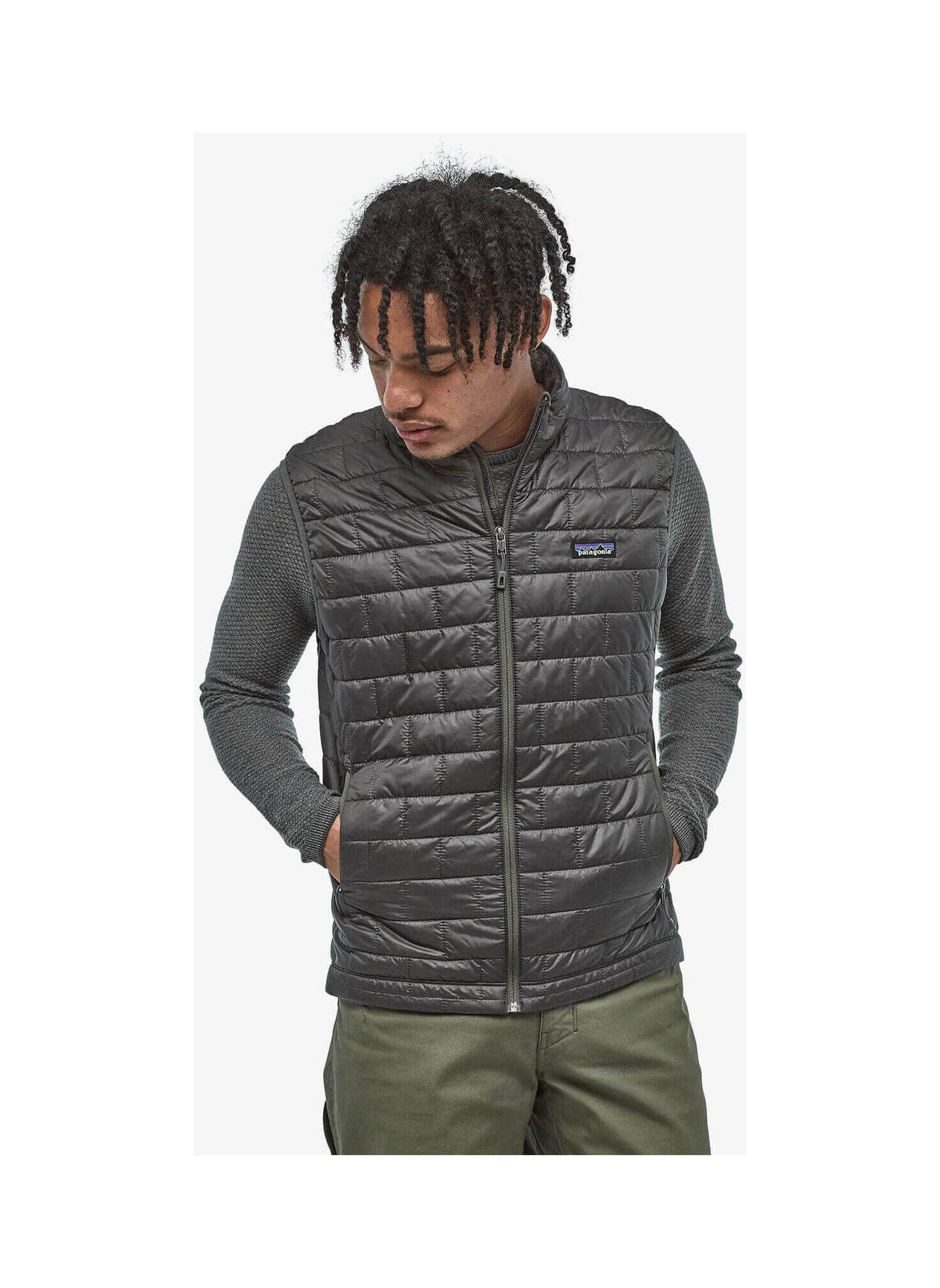 Patagonia men's nano cheap puff vest forge grey