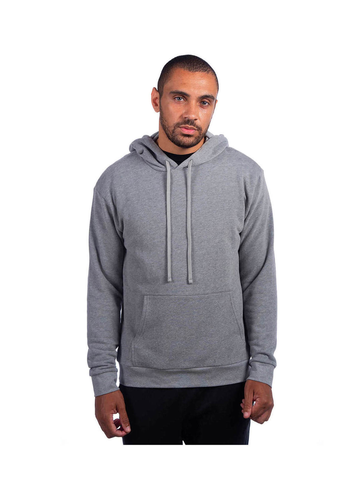 Logo Hoodie  Business Next Level Men's Heather Gray Unisex Sueded French  Terry Pullover Hoodie