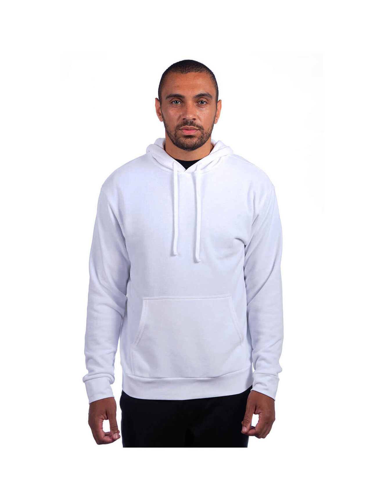 Next Level Men's White Unisex Sueded French Terry Pullover Hoodie