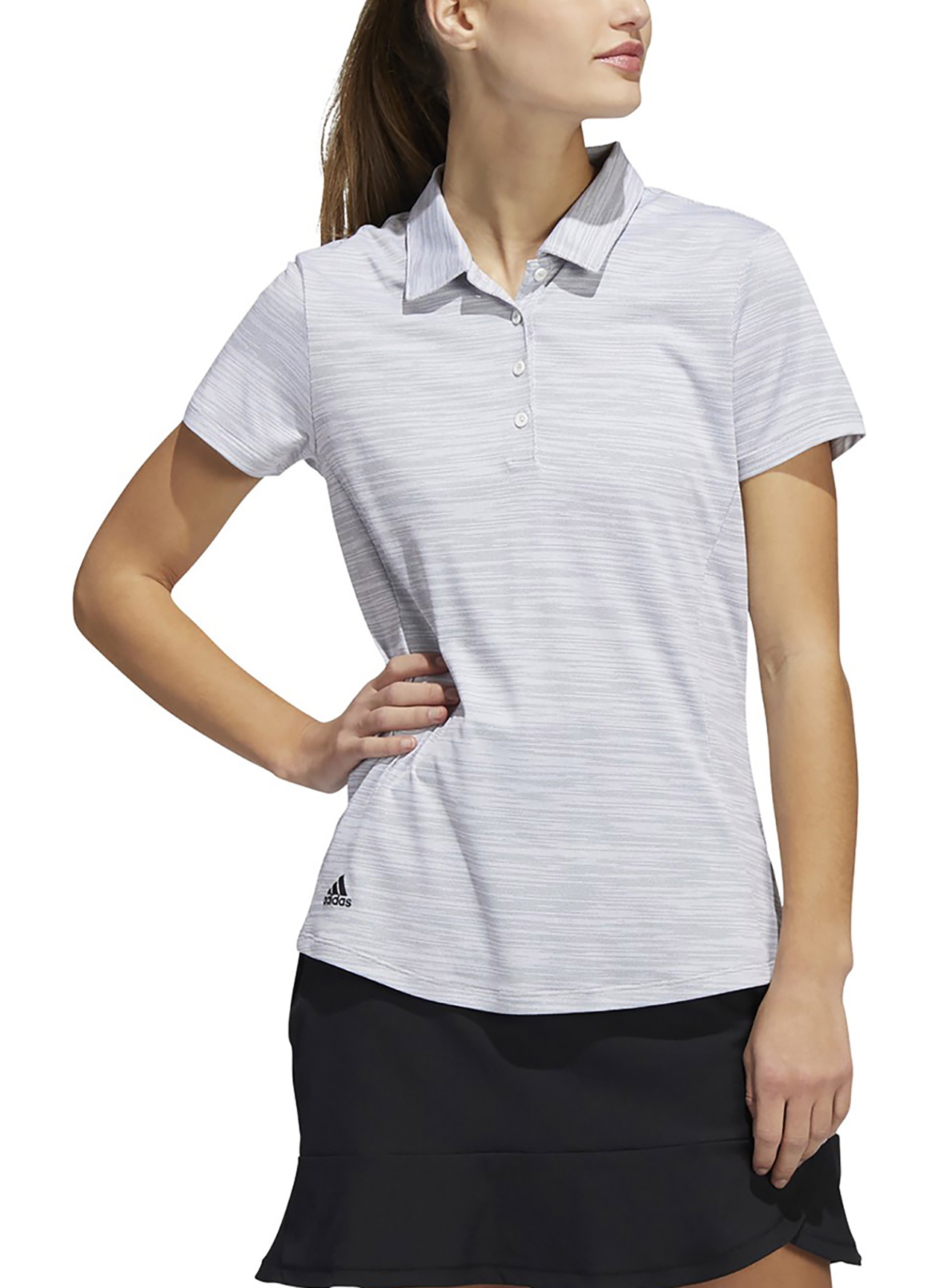 Adidas Women's White/Black Golf Spacedye Polo