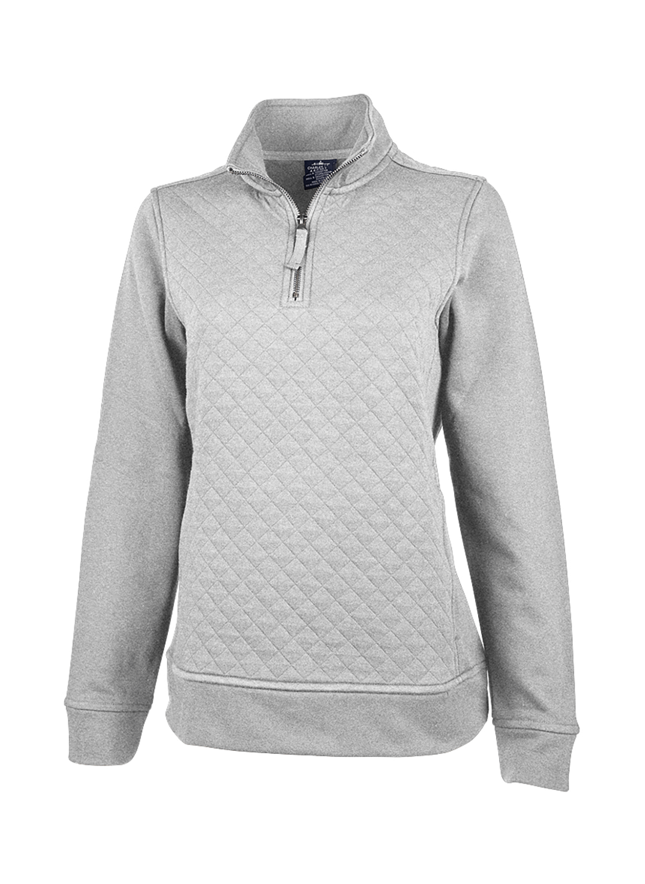 Charles River Women's Heather Grey Franconia Quilted Quarter-Zip