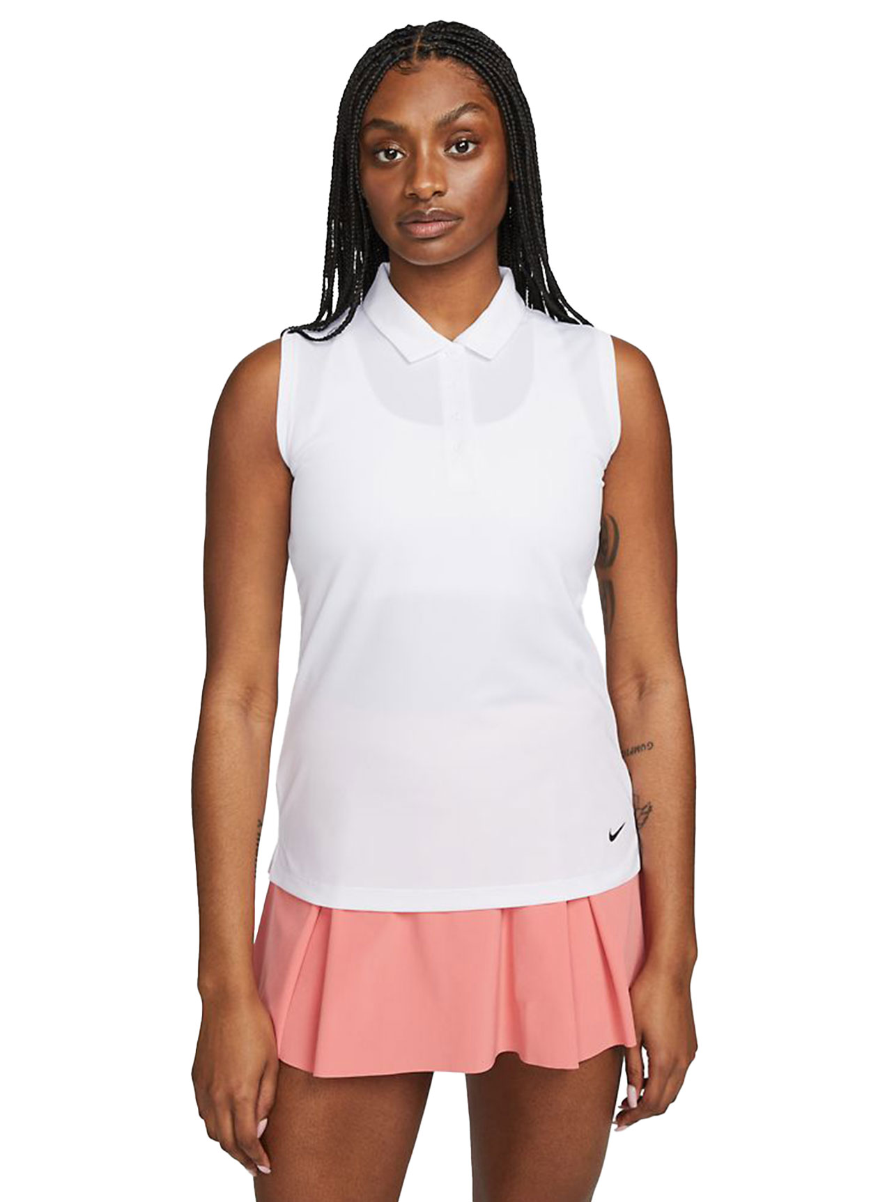 Nike Women's White / Black Victory Sleeveless Polo