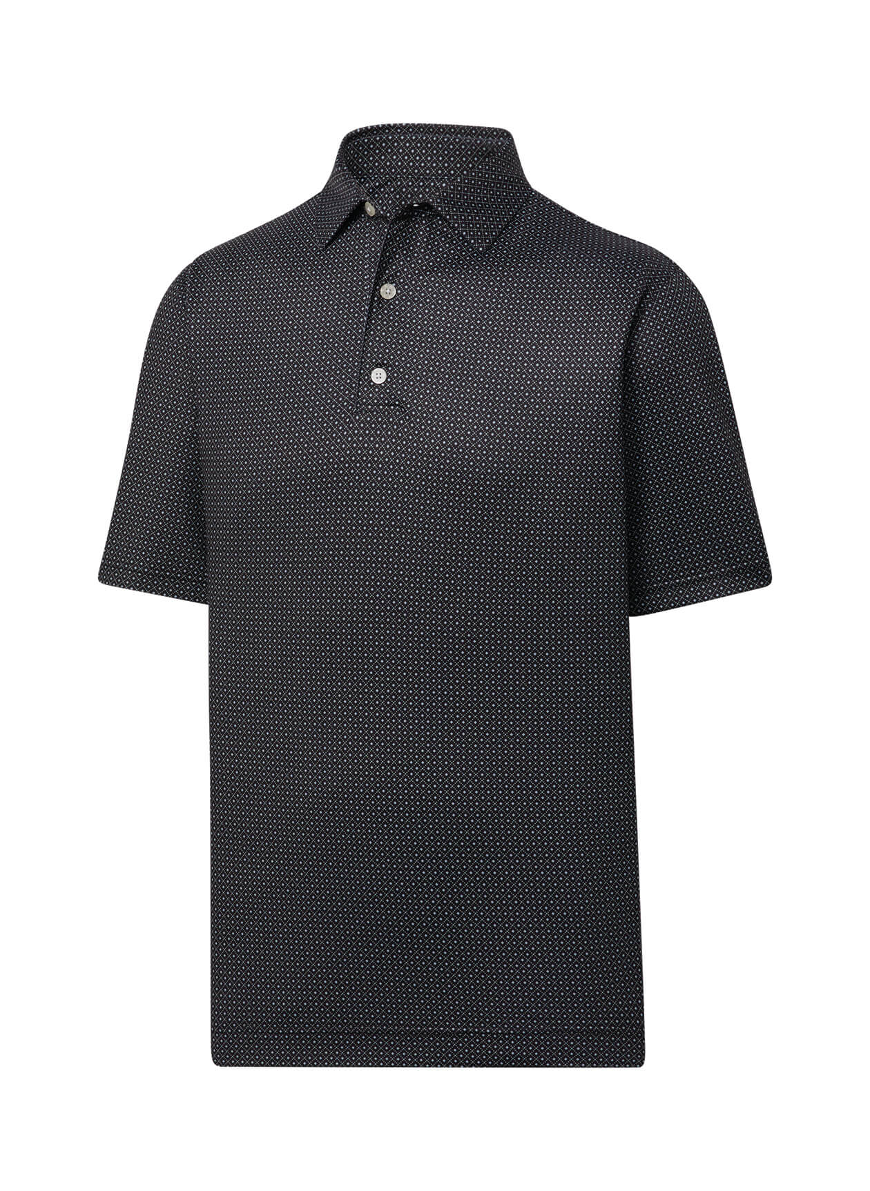 FootJoy Men's Black / Grey / White Dot Geo Print Lisle Polo
