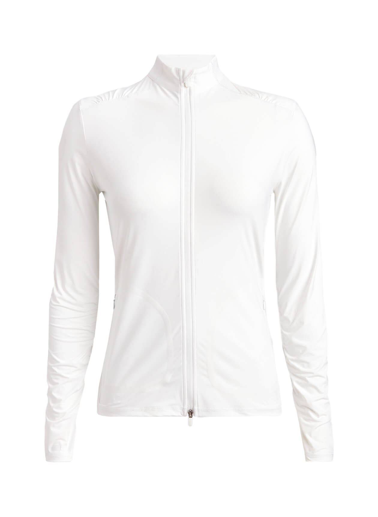 G/FORE Women's Snow Silky Tech Nylon Ruched Full-Zip Layer