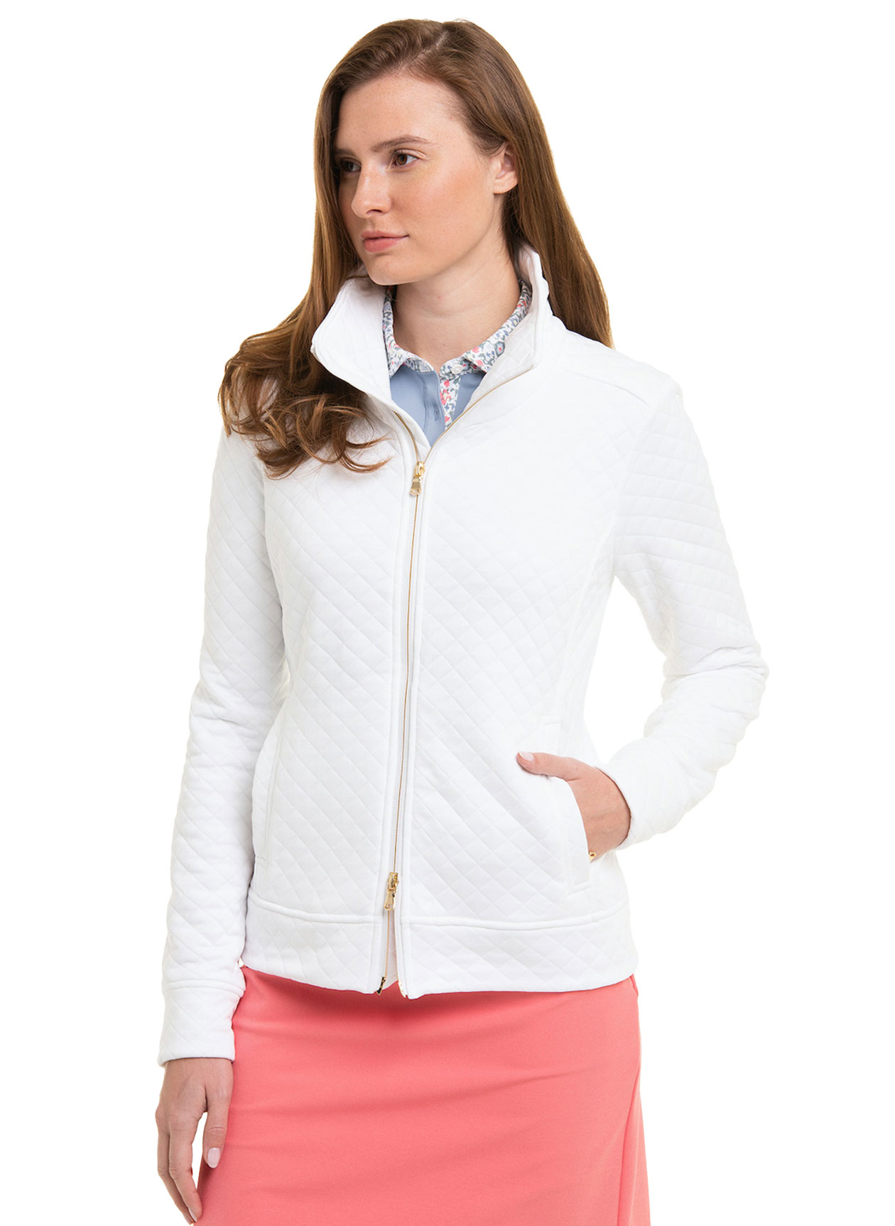 Fairway and Greene Women's White Ramsey Quilted Jacket