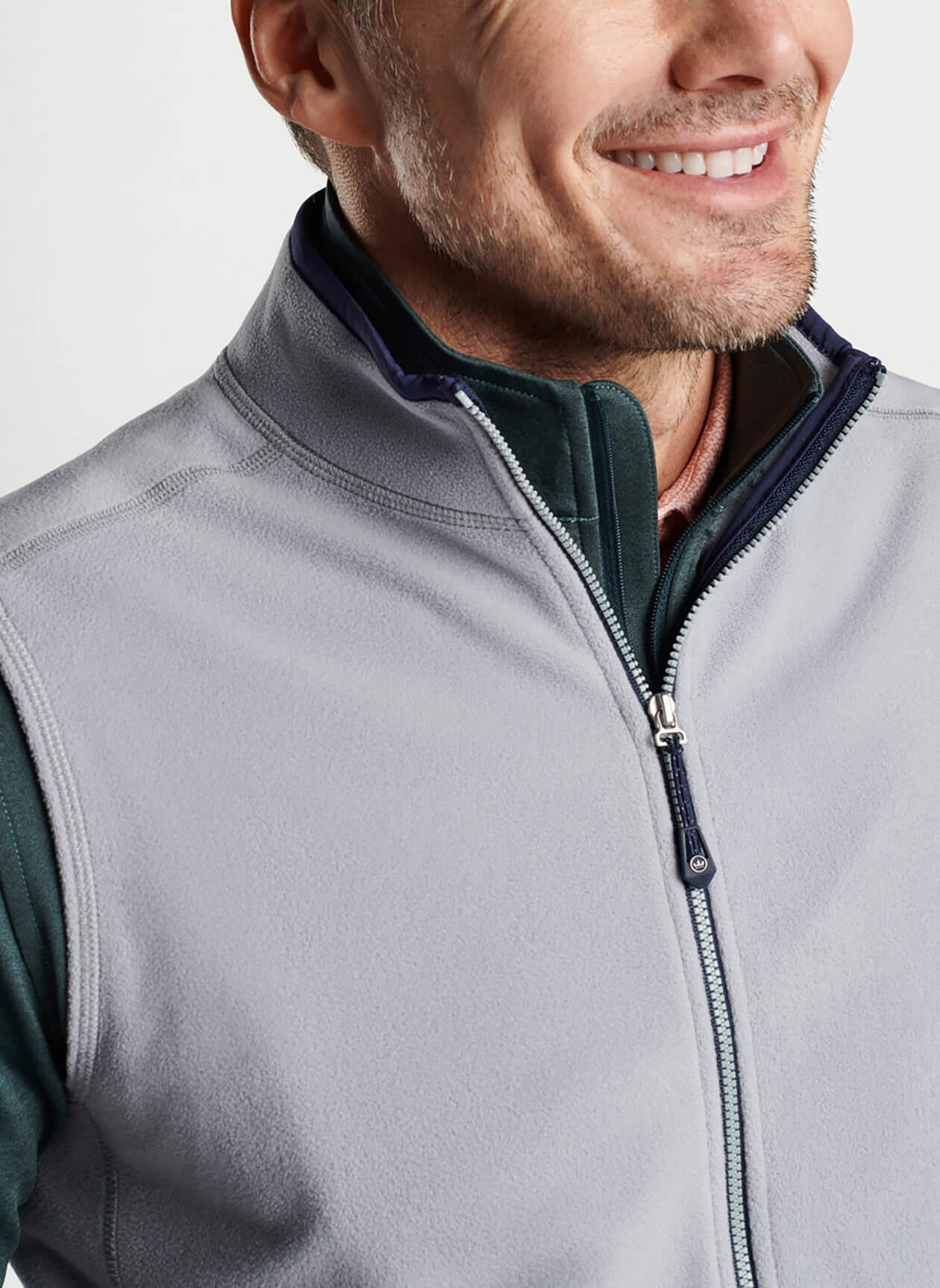 Peter Millar Men's Gale Grey Thermal Flow Micro Fleece Vest