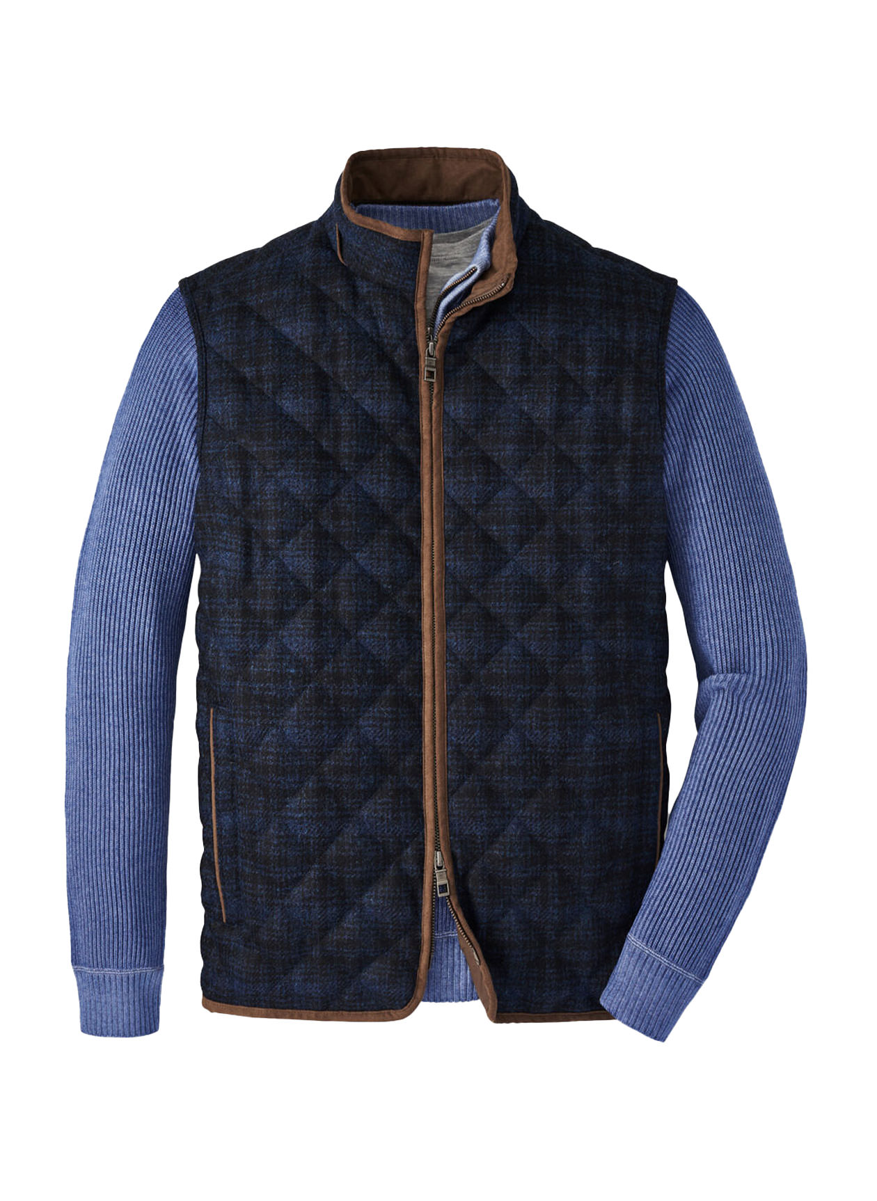 Peter Millar Men's Dark Indigo Essex Quilted Wool Travel Vest