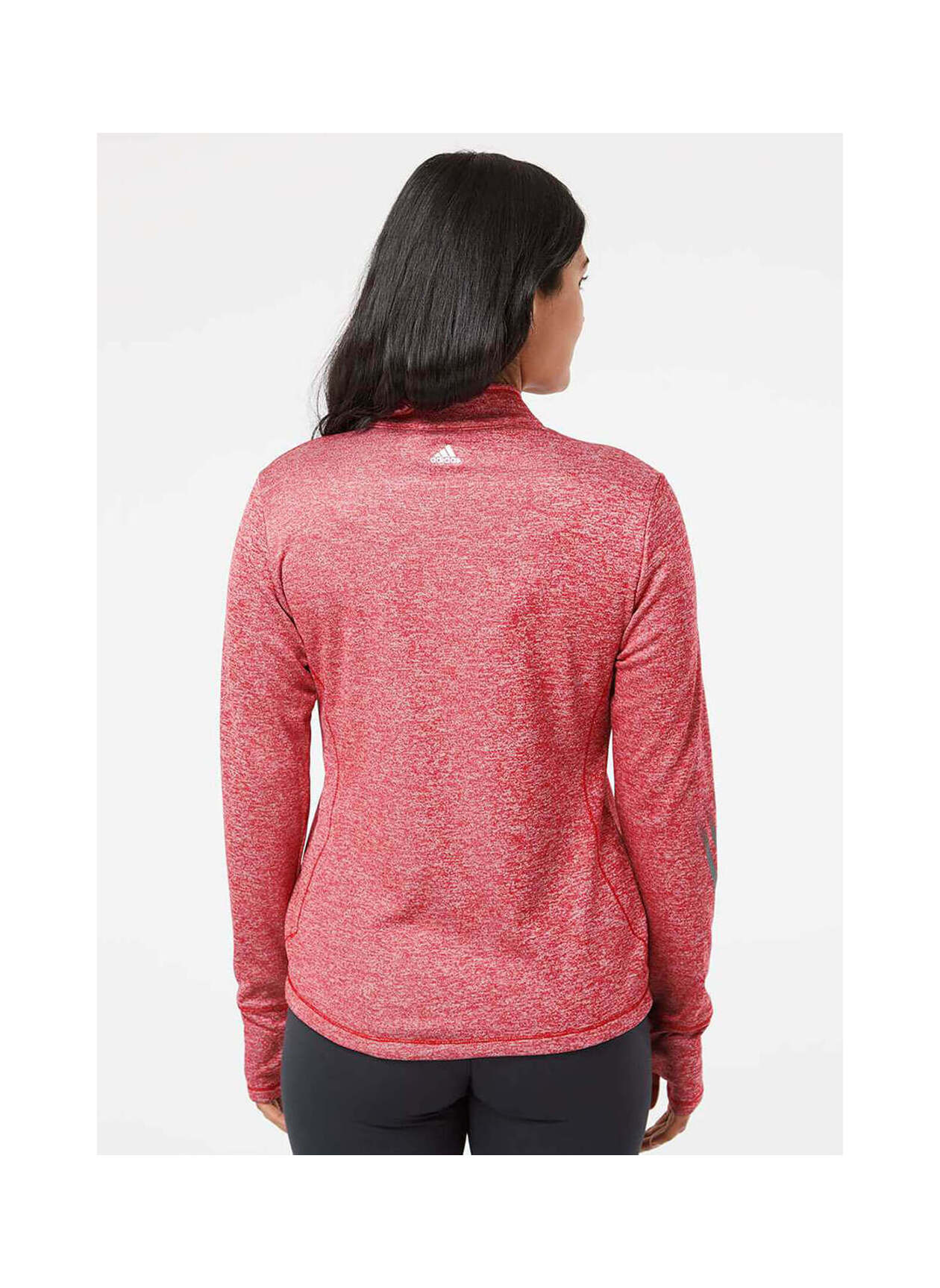 Adidas A285 Women's Brushed Terry Heather Quater-Zip Pullover Shirt 