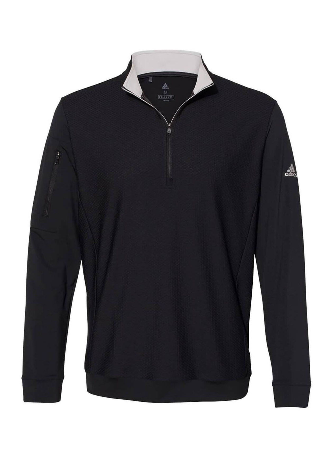 Adidas Men's Black Performance Textured Quarter-Zip