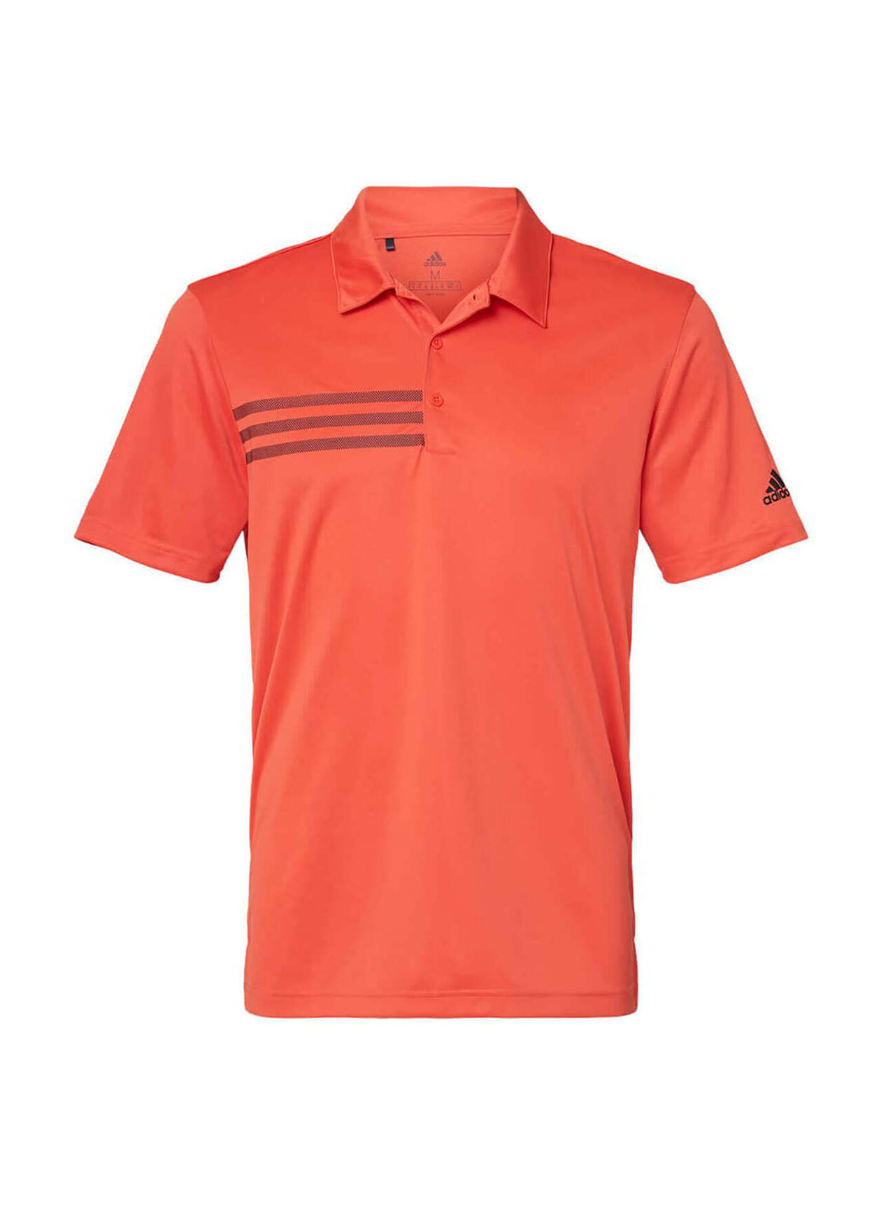 Adidas Men's Blaze Orange-Black 3-Stripes Chest Polo | Custom ...