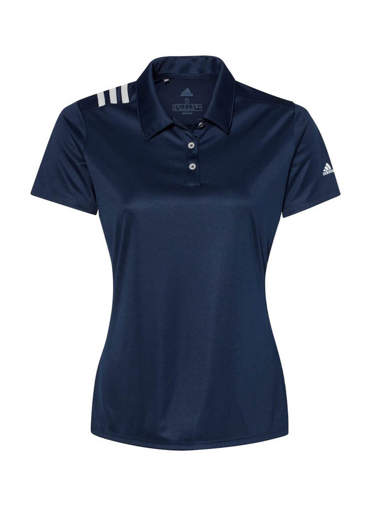 Custom Polos | Company Adidas Women's Collegiate Navy / White 3-Stripes ...