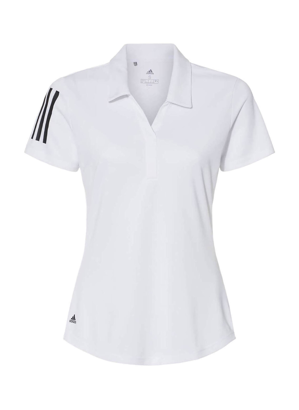 Adidas Women's White Floating 3-Stripes Polo